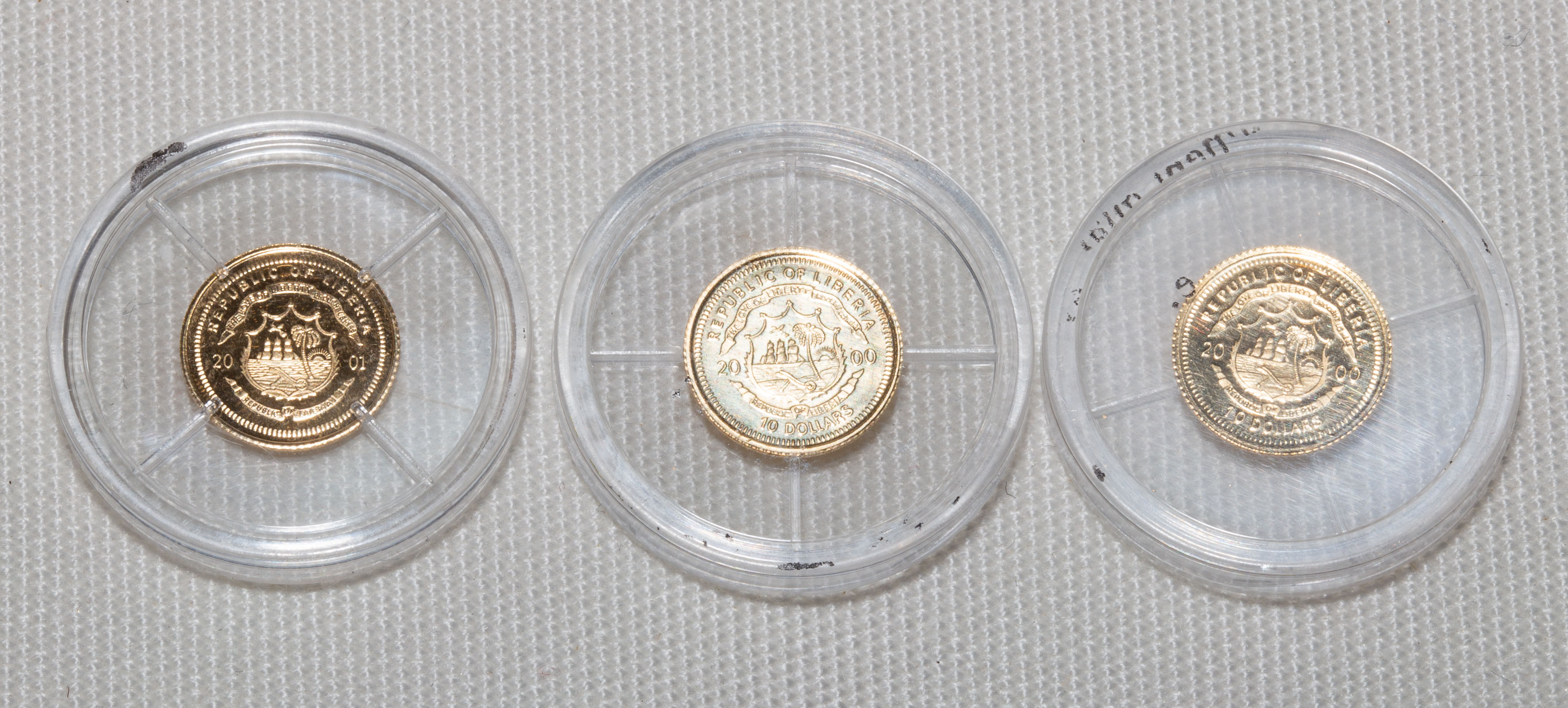 THREE AMERICAN MINT MINI GOLD COINS