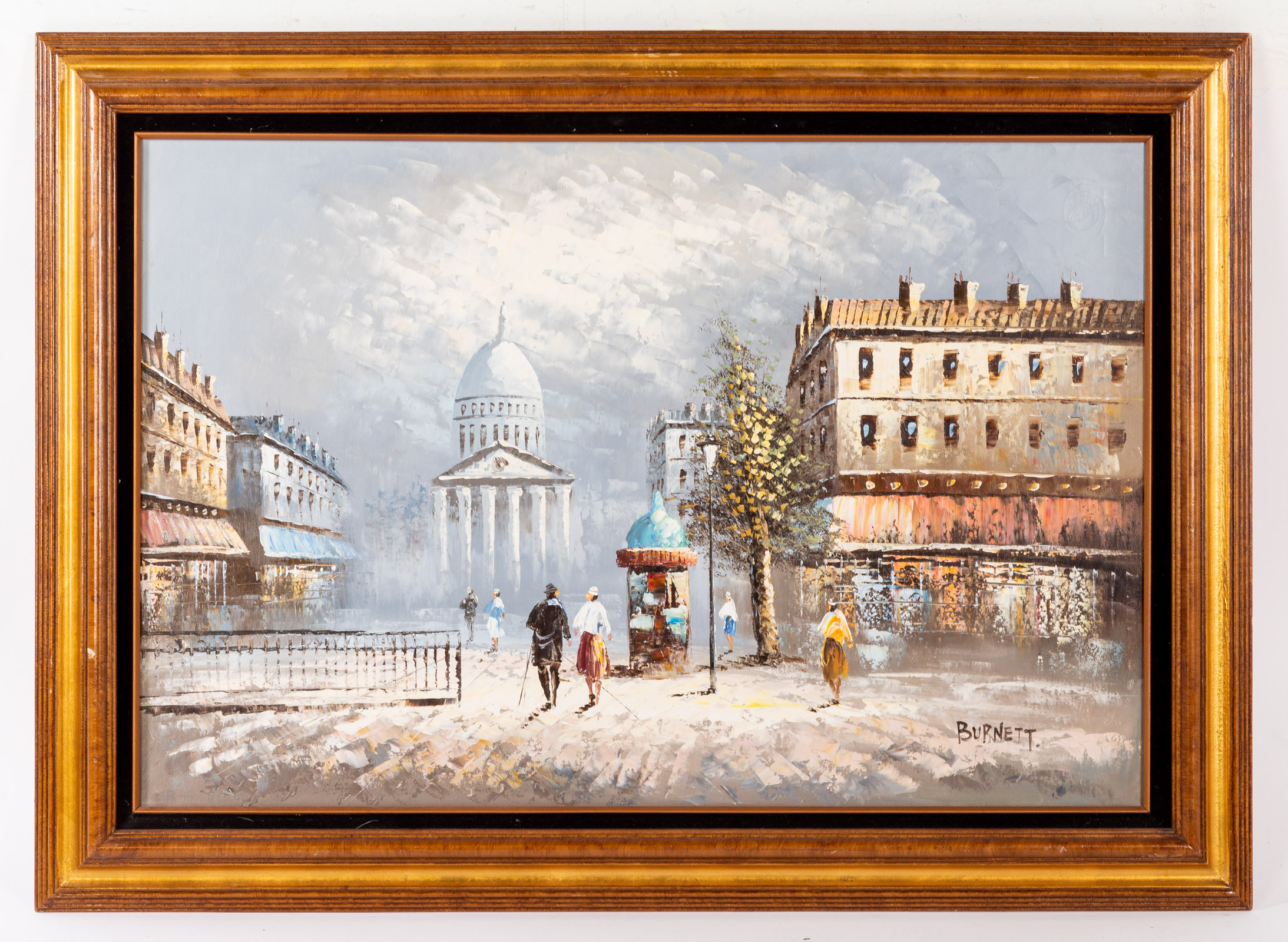 BURNETT PARIS STREET SCENE OIL 28865b