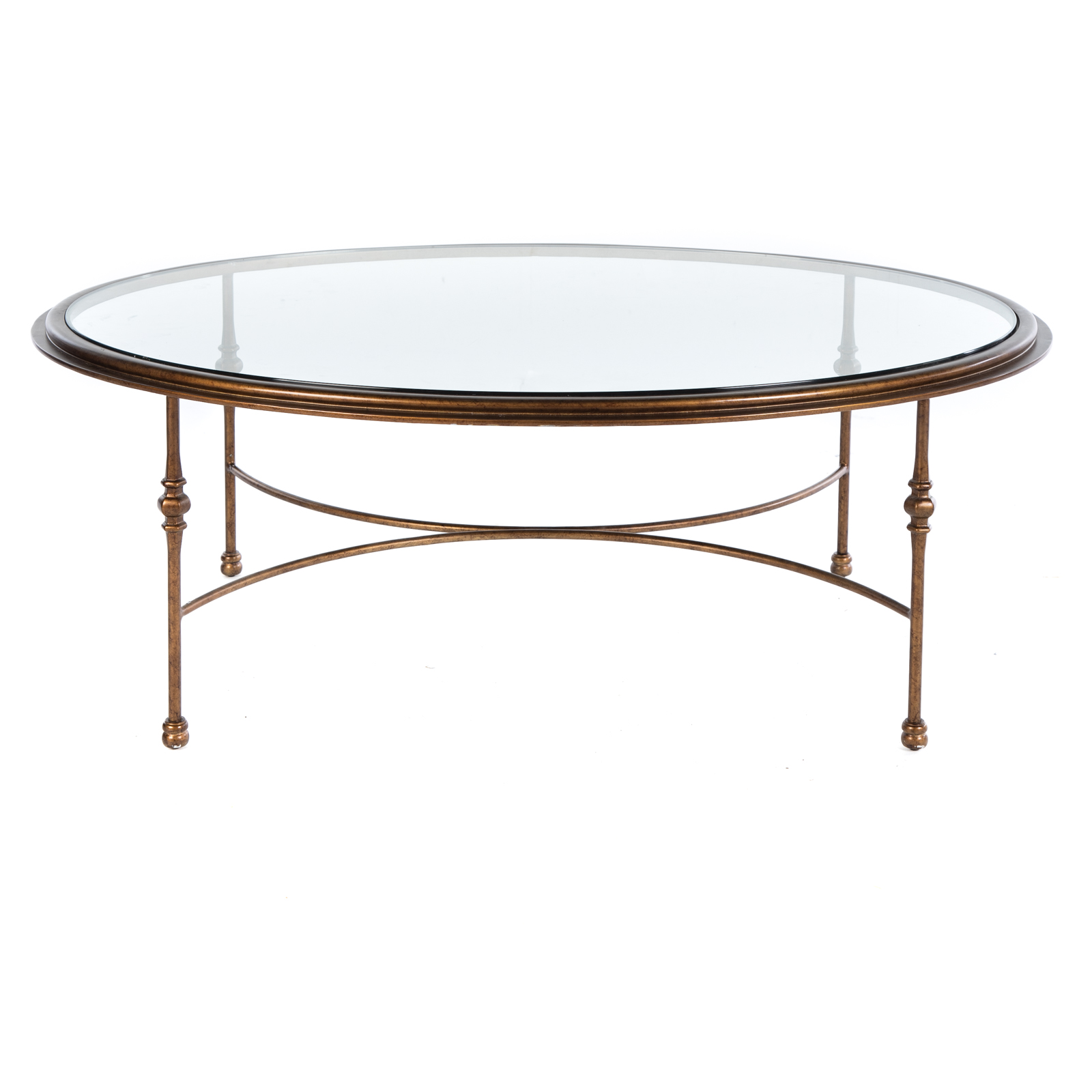 CONTEMPORARY OVAL GLASS TOP COFFEE
