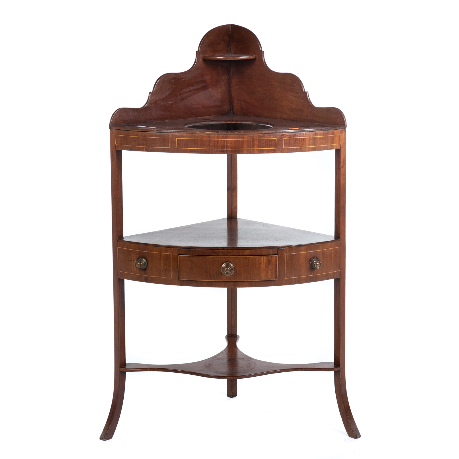 GEORGE III MAHOGANY CORNER WASH STAND