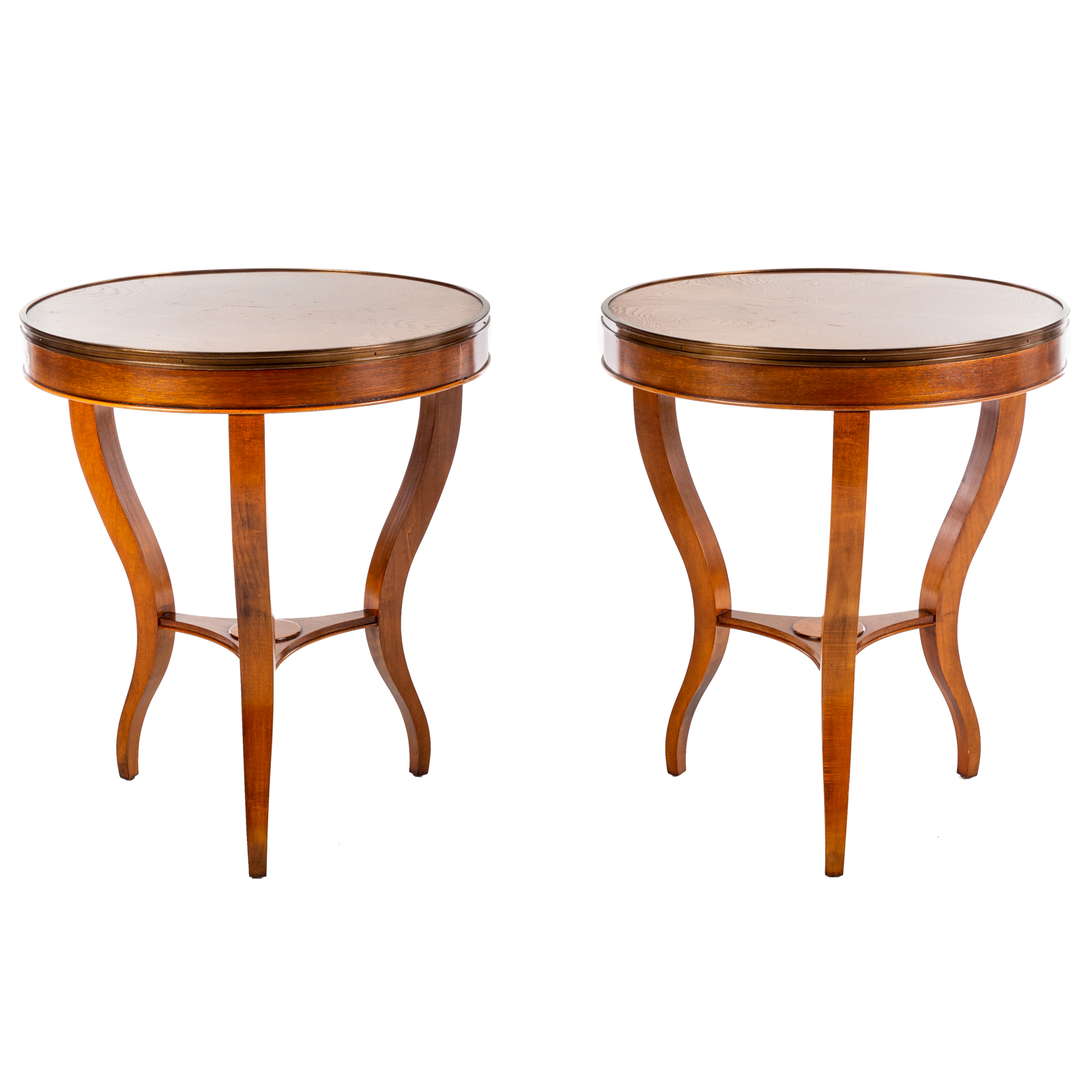 A PAIR OF HICKORY CHAIR ROUND OCCASIONAL