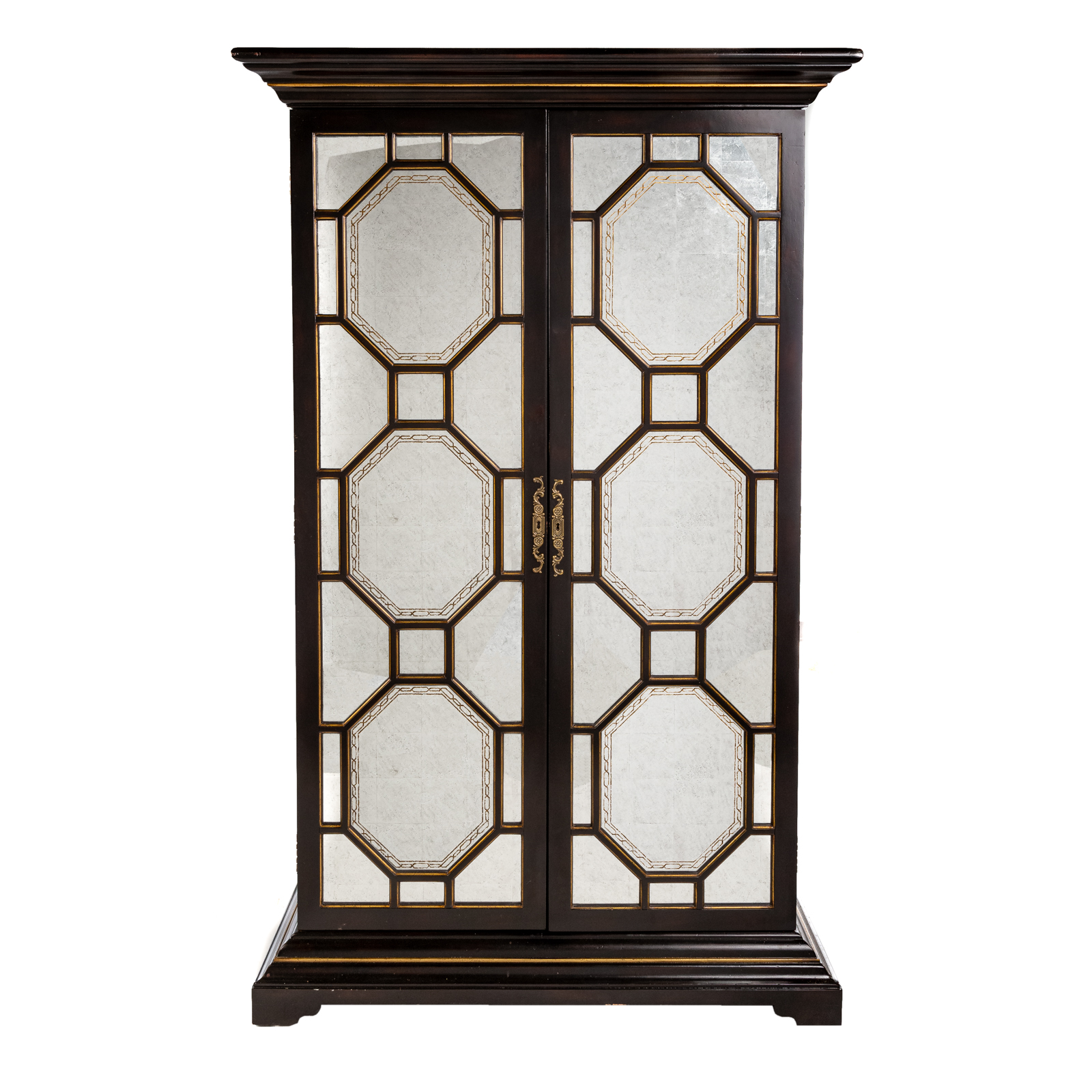 CHIPPENDALE STYLE EBONIZED & MIRRORED