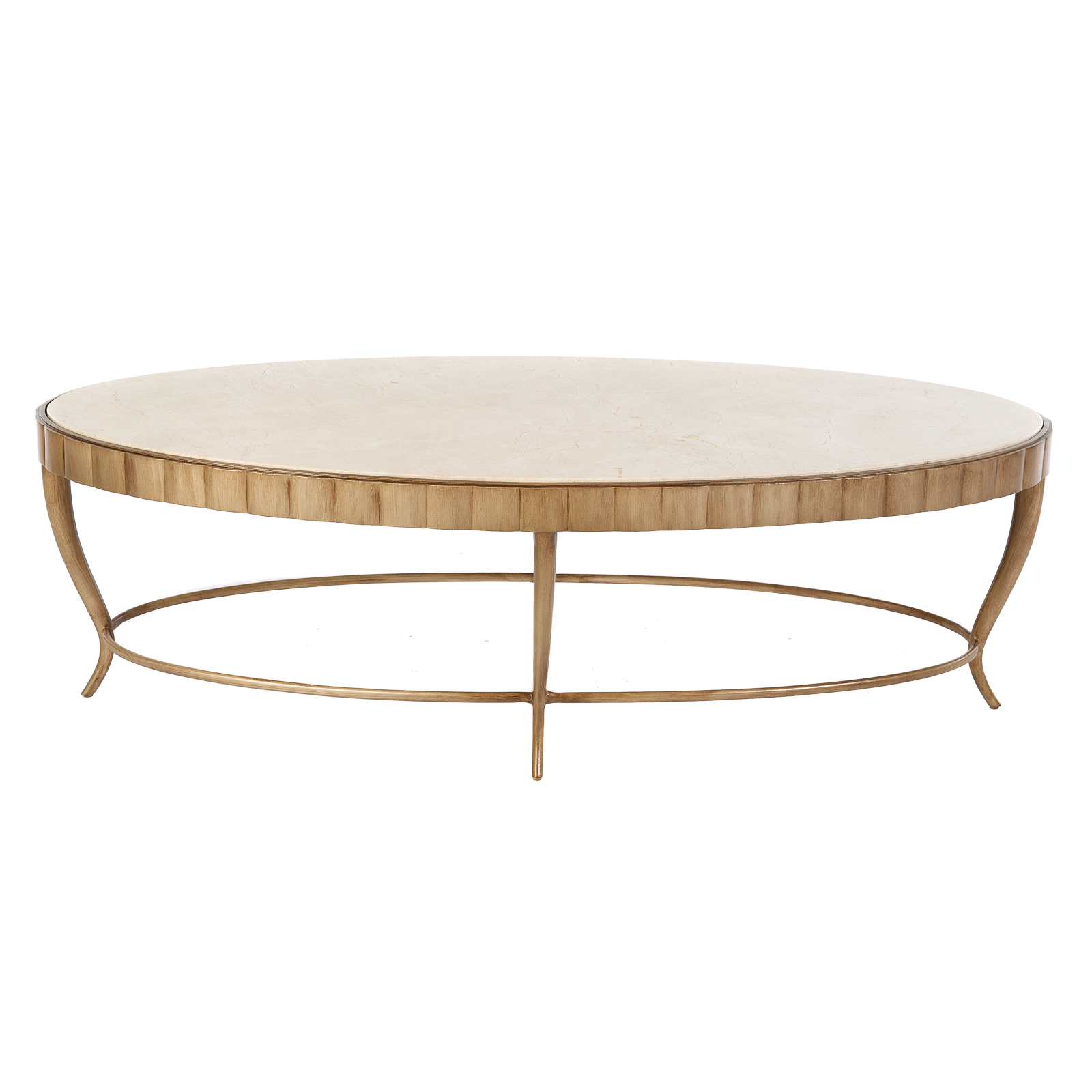 CONTEMPORARY OVAL STONE TOP COFFEE