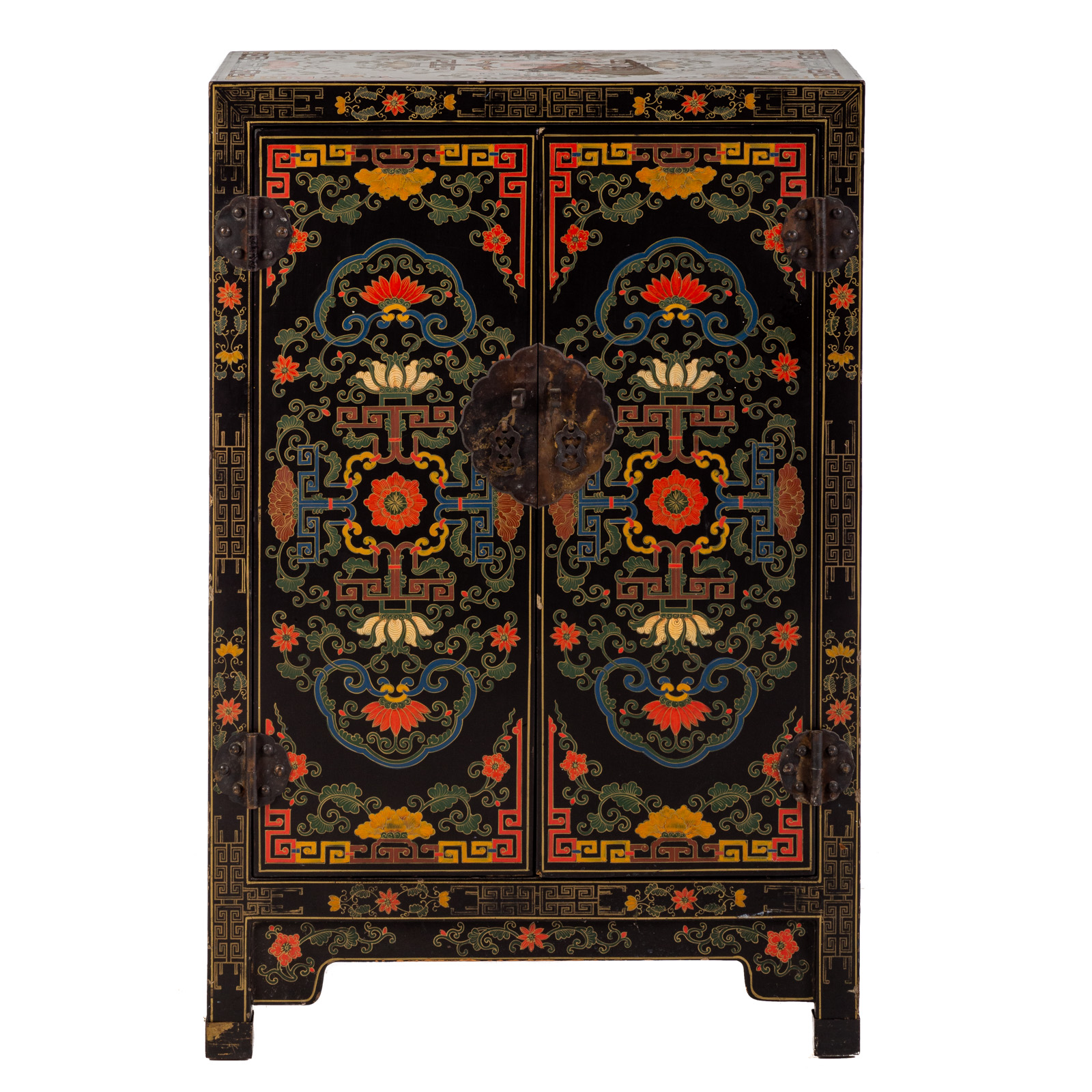 CHINESE LACQUERED DECORATED CABINET