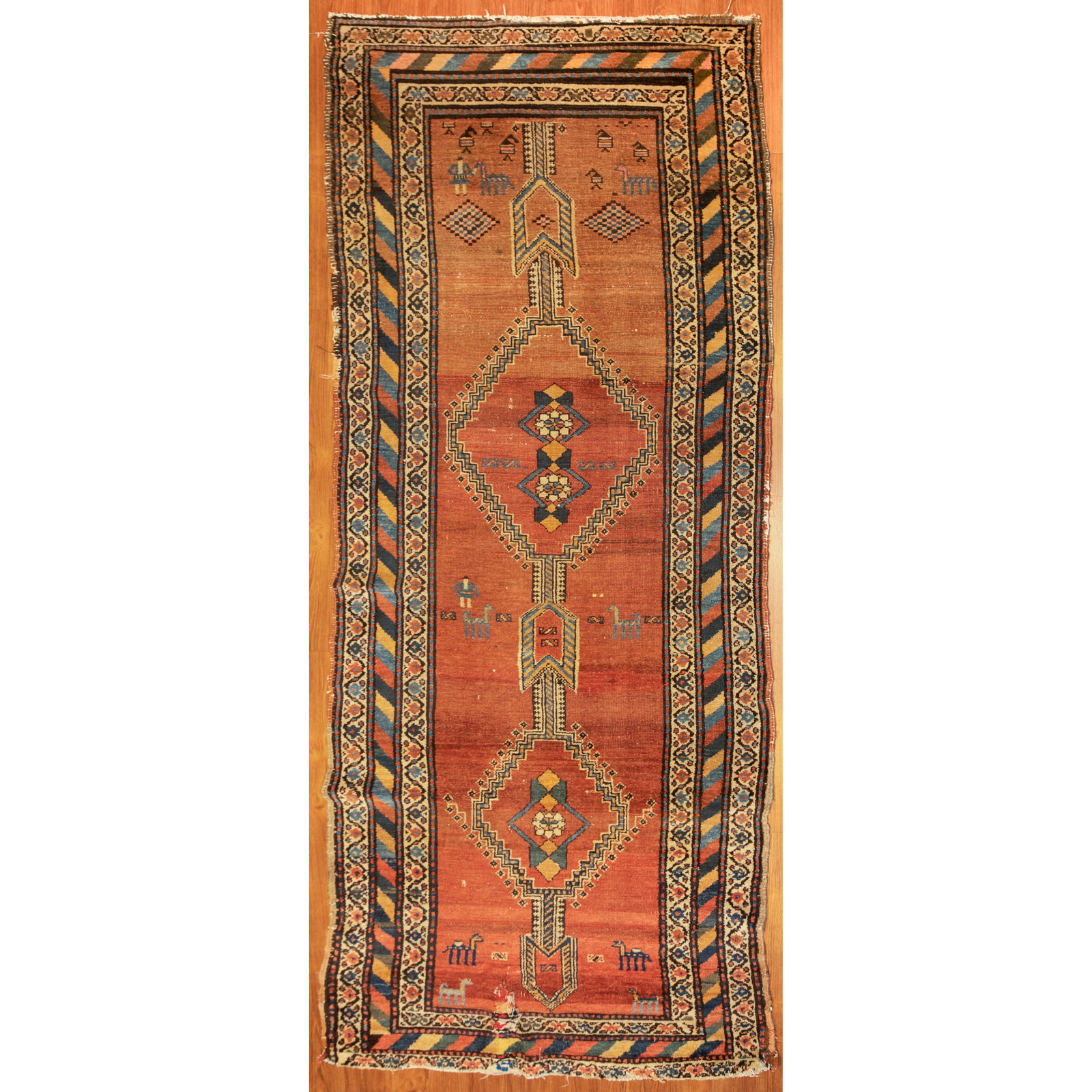 ANTIQUE KAZAK RUG, CAUCASUS, 3.8