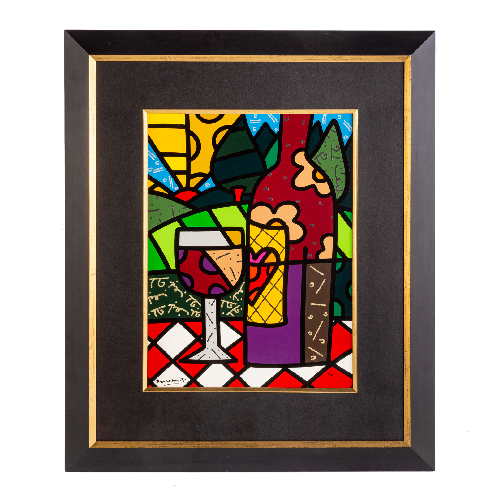 ROMERO BRITTO RED WINE SERIGRAPH 2887a6