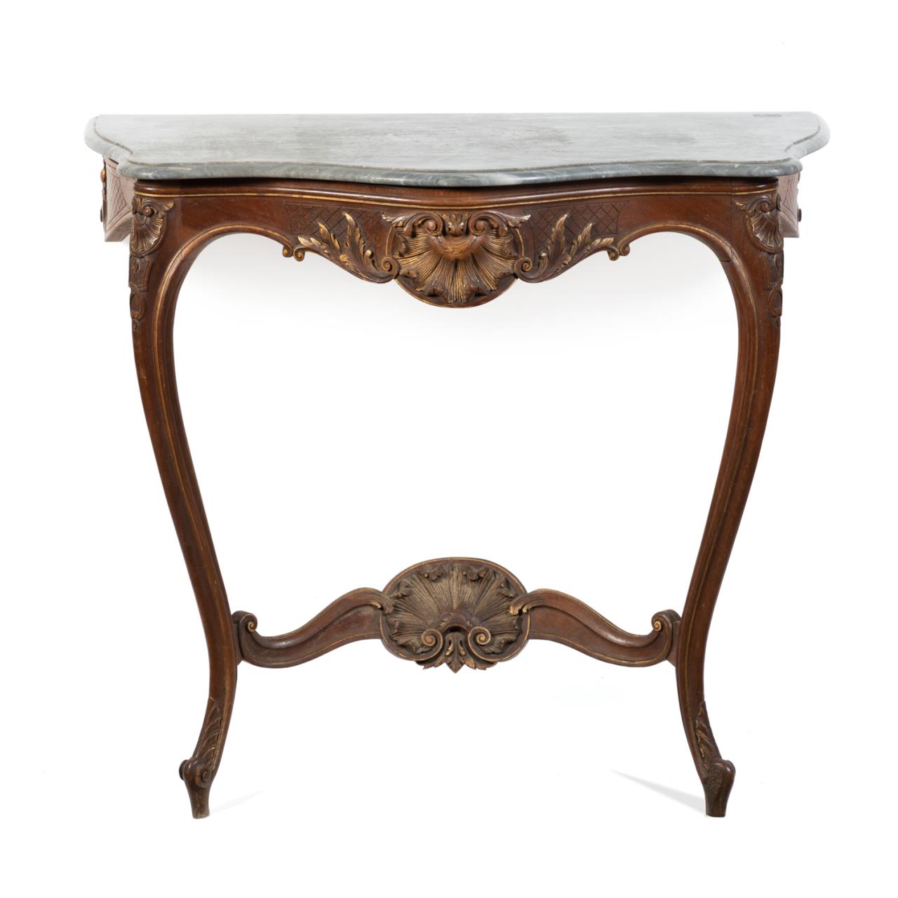 LOUIS XV STYLE GILT WALNUT MARBLE 288881