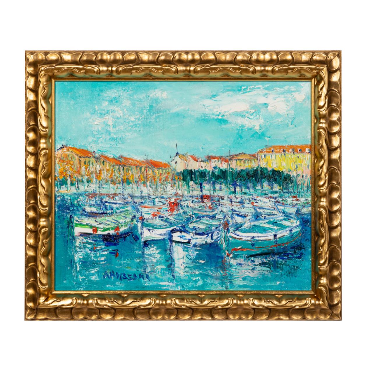 YOLANDE ARDISSONE TOWN HARBOR SCENE  2888a9