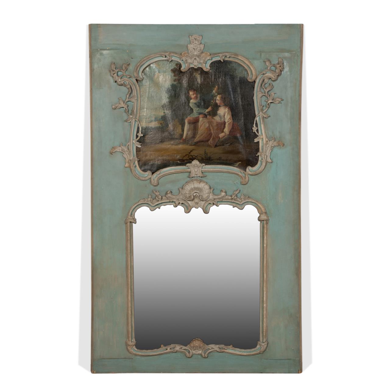 LOUIS XV STYLE TRUMEAU MIRROR WITH