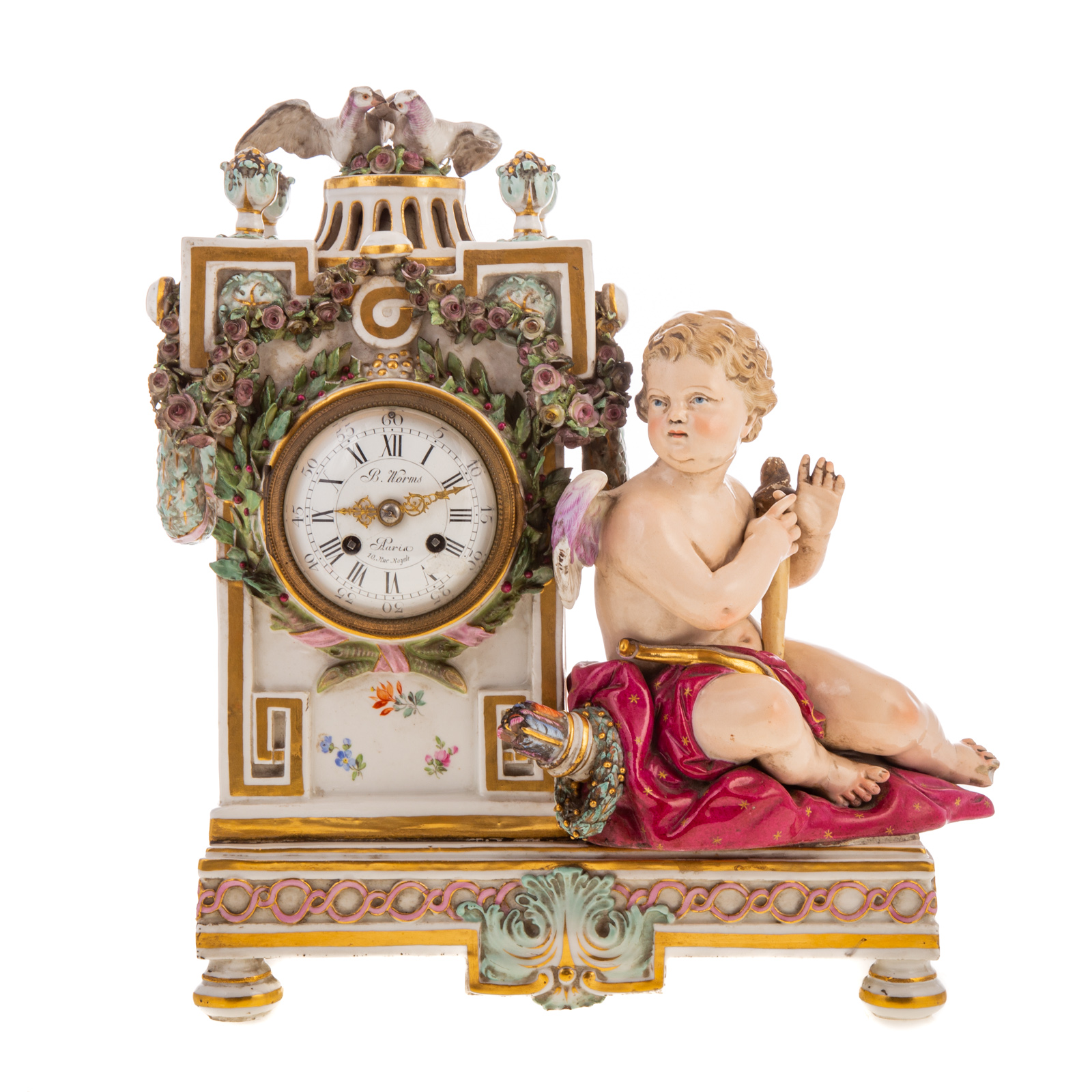 MEISSEN PORCELAIN CLOCK 19th century;
