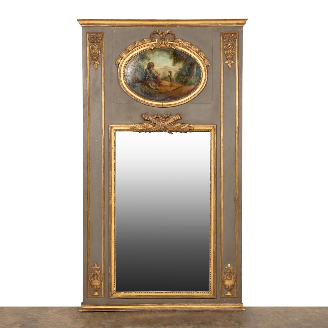 LOUIS XVI STYLE TRUMEAU MIRROR 2888da