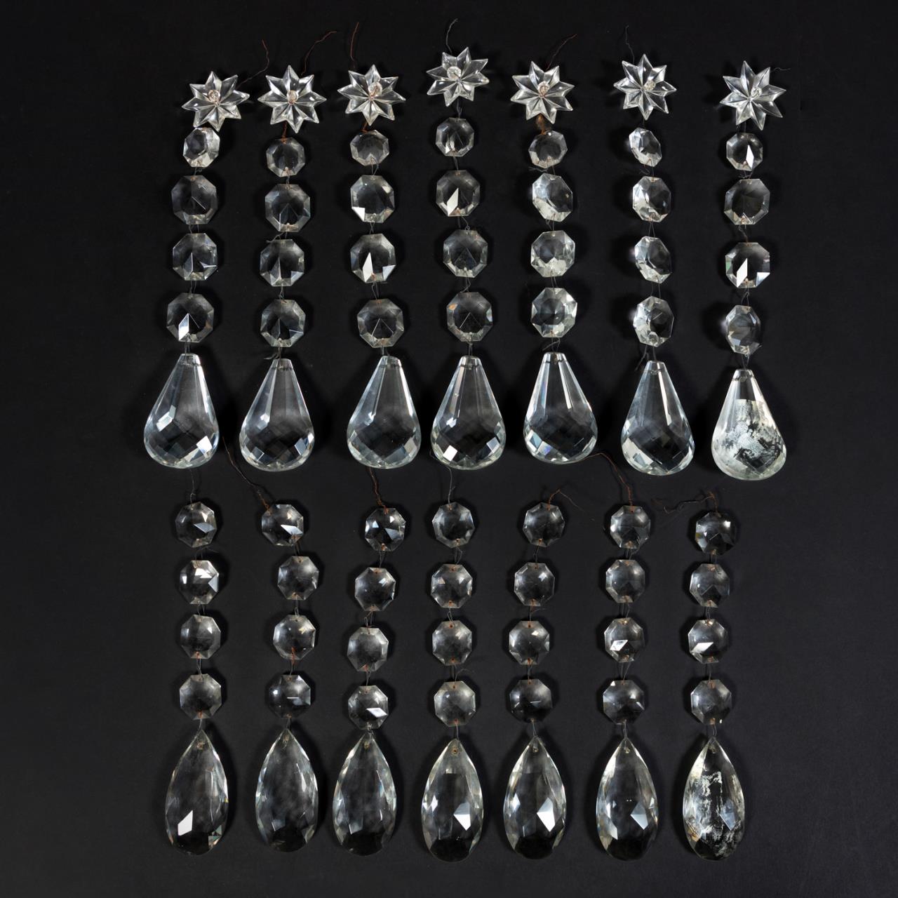 14PC SET OF FACETED CRYSTAL CHANDELIER 2888e0