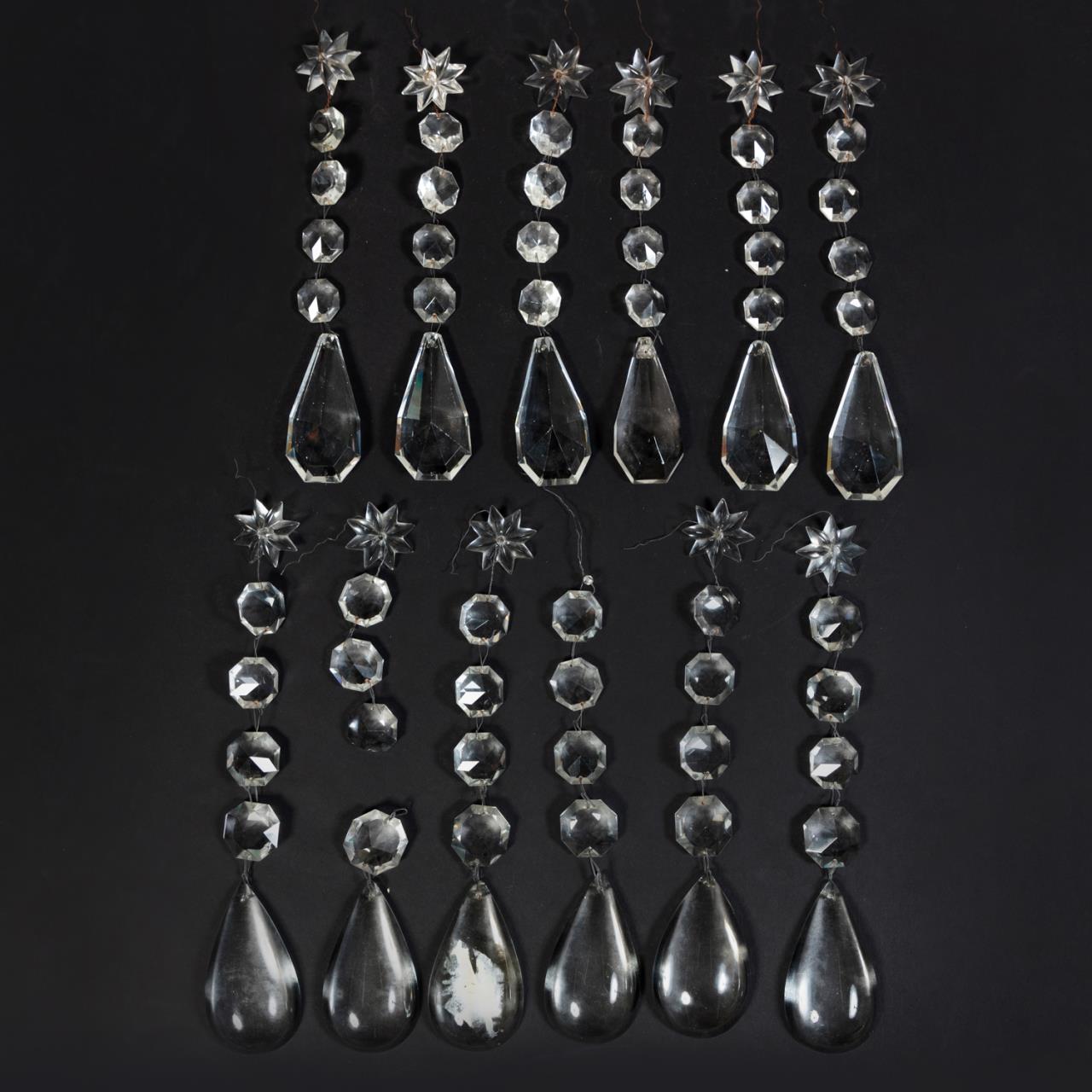 12PC SET OF FACETED & SMOOTH CHANDELIER