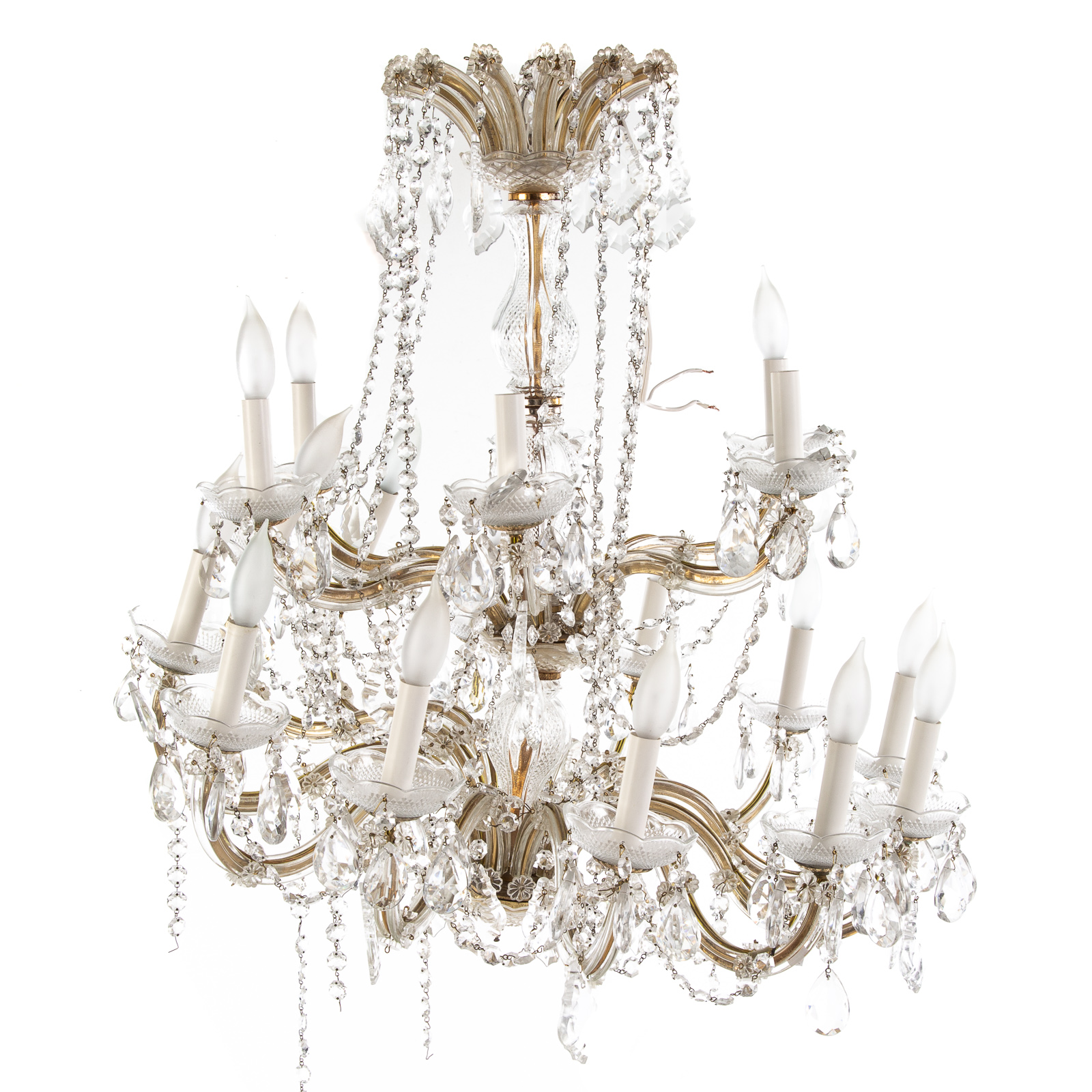 CONTINENTAL GLASS CHANDELIER 20th