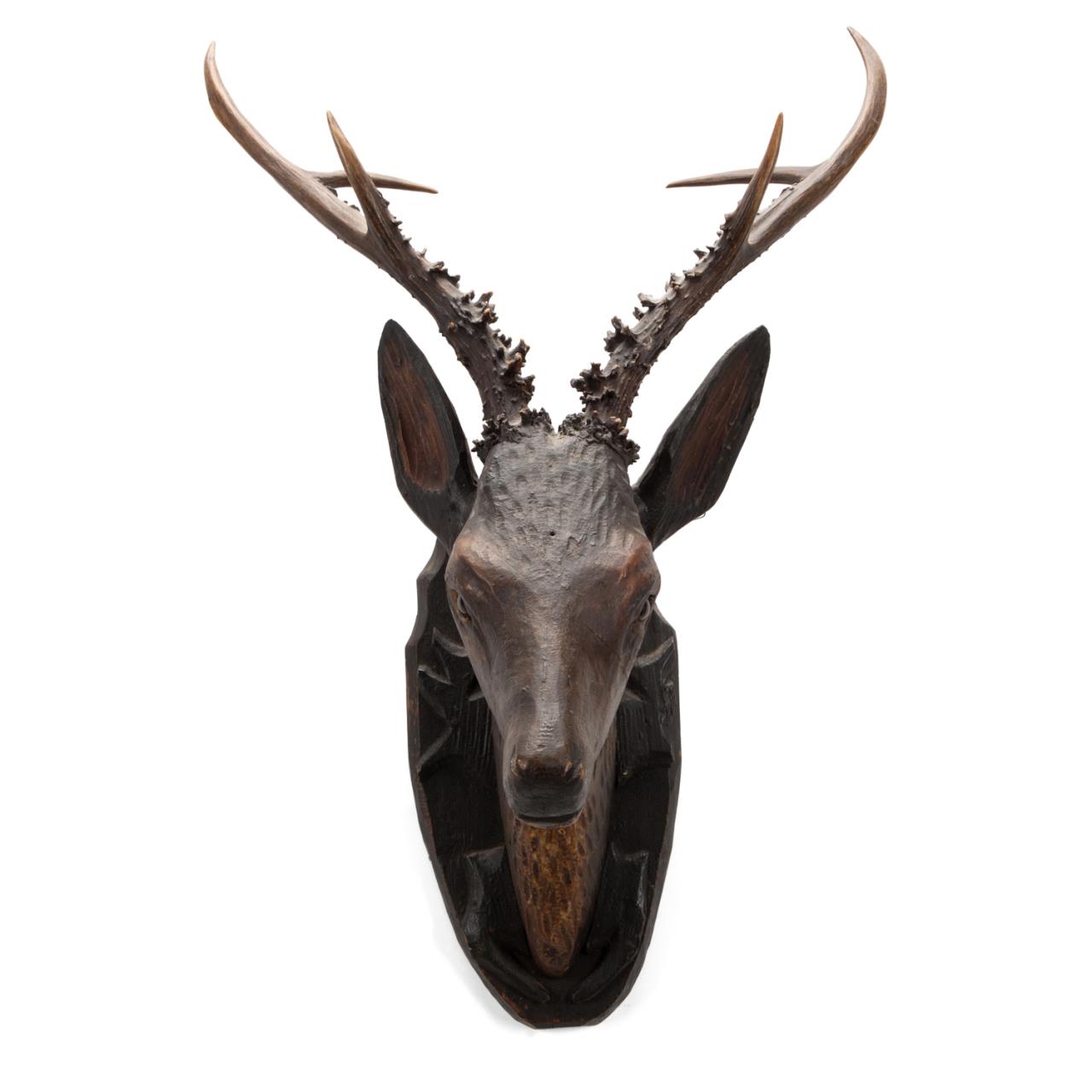 CARVED BLACK FOREST WOODEN DEER 288911