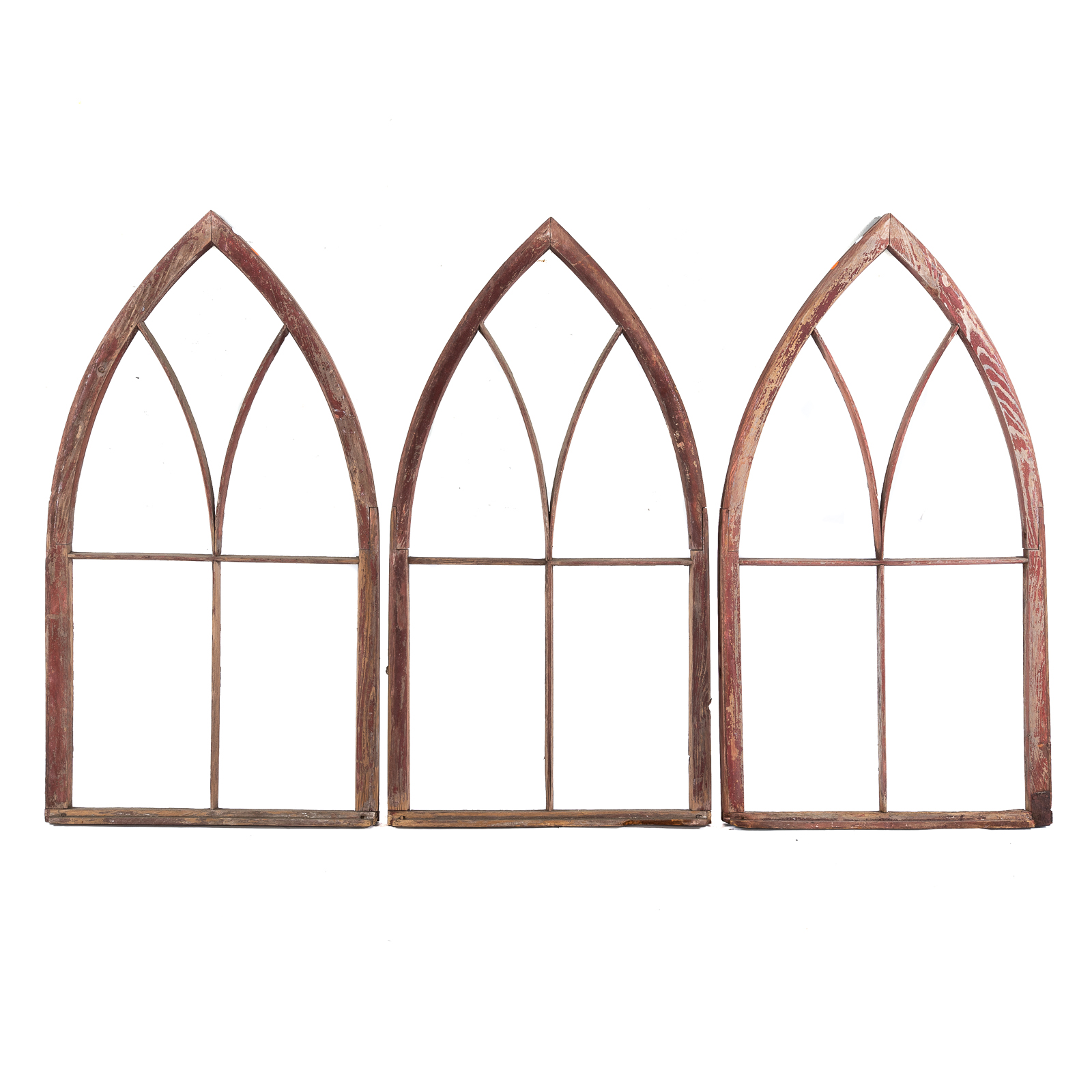 THREE GOTHIC WOOD WINDOW FRAMES 288925