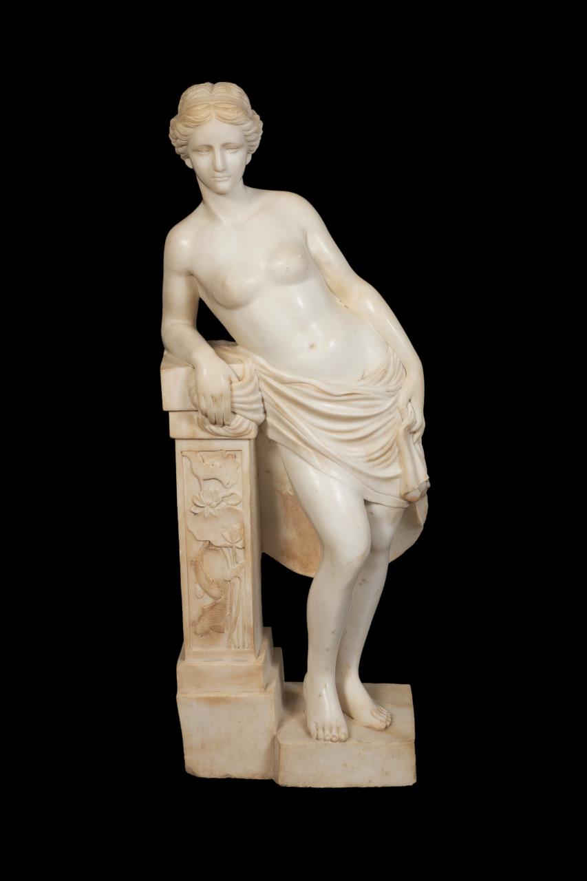 LG. ALABASTER SCULPTURE, CLASSICAL