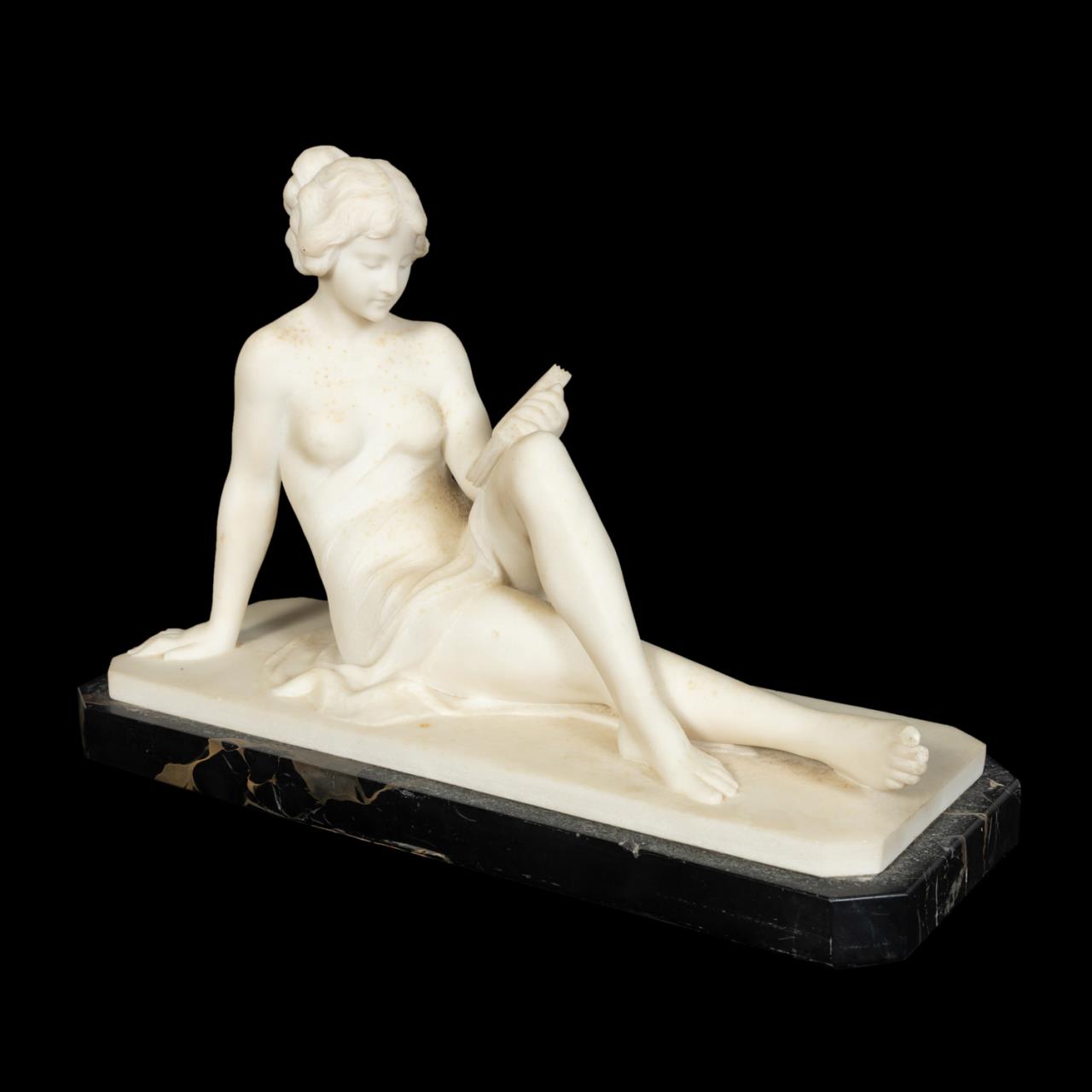 ITALIAN SCHOOL ALABASTER RECLINING