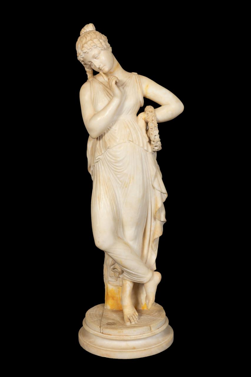 ITALIAN SCHOOL DANCING MUSE ALABASTER