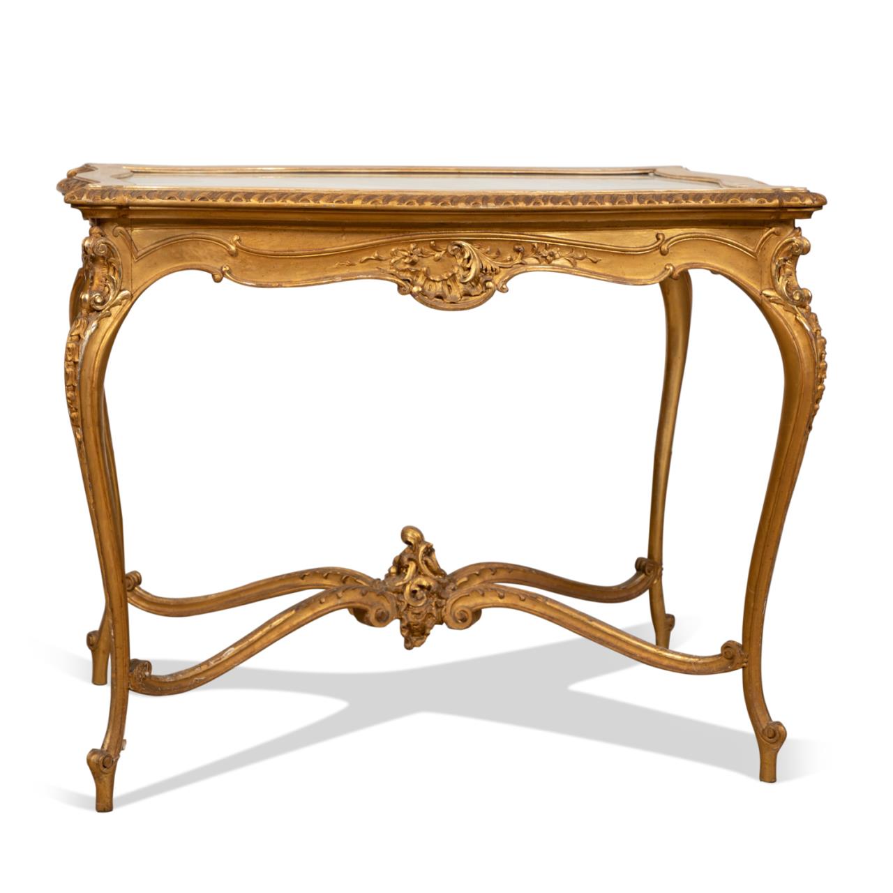 ROCOCO STYLE GILTWOOD TABLE WITH