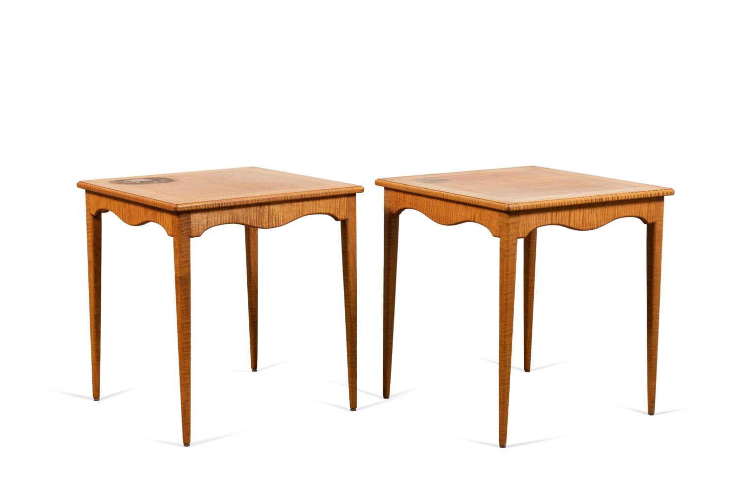 KARL GRAMMER TIGER MAPLE SIDE TABLES