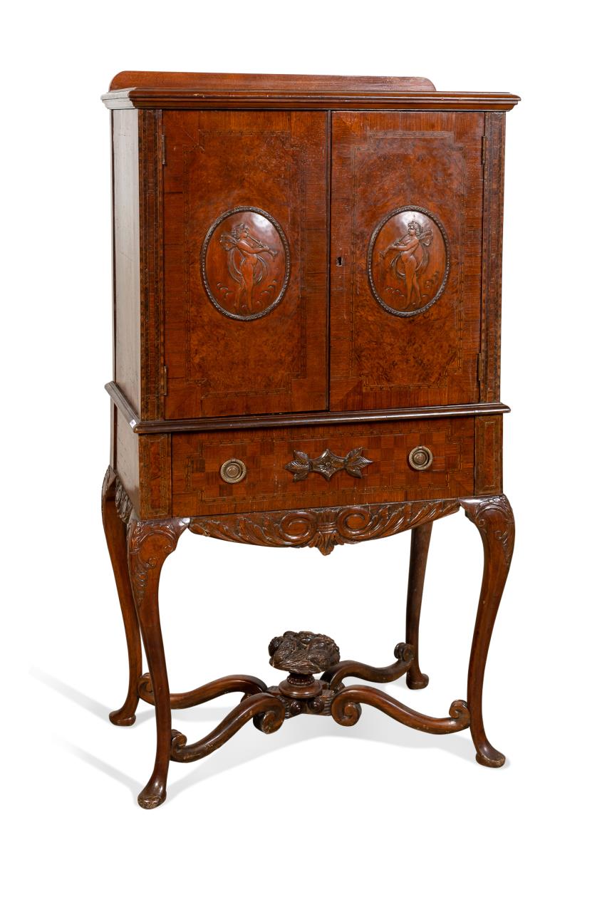ROCOCO STYLE PARQUETRY INLAID CABINET 2889dc