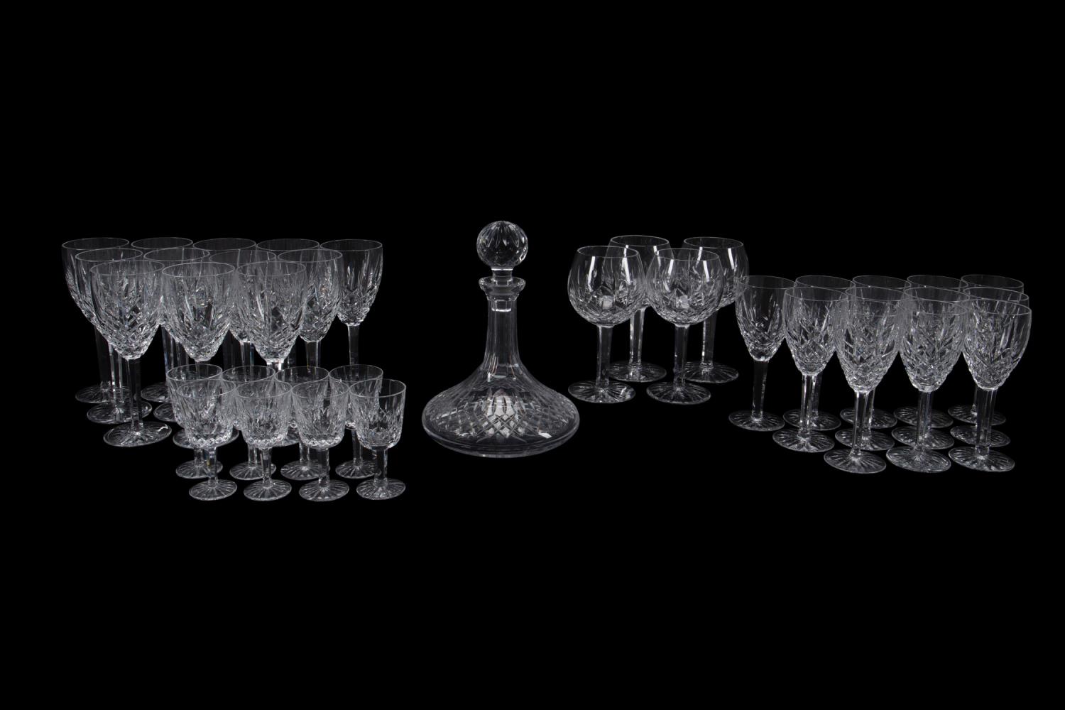 37PCS WATERFORD CRYSTAL STEMWARE