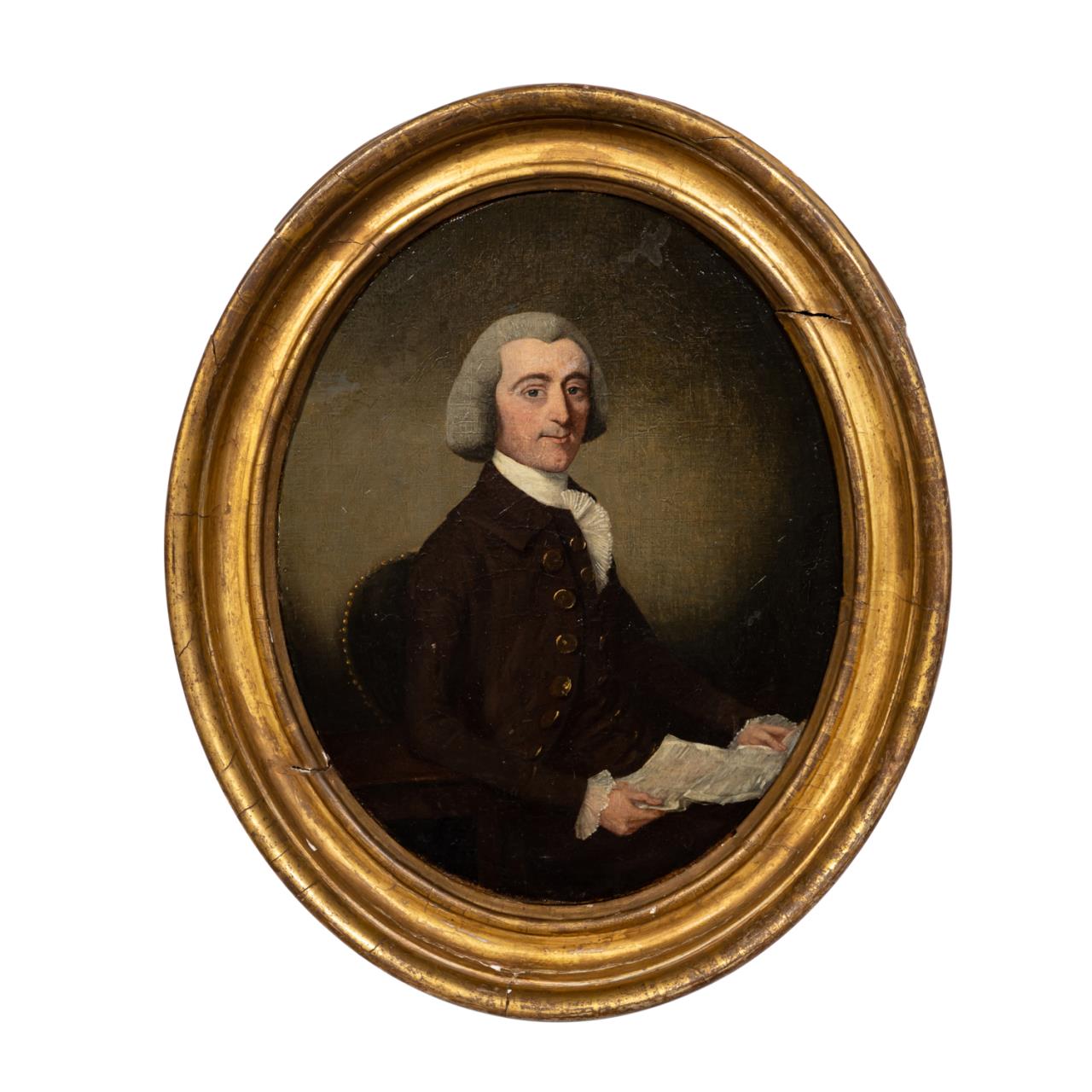 ANGLO-IRISH OVAL PORTRAIT OF A