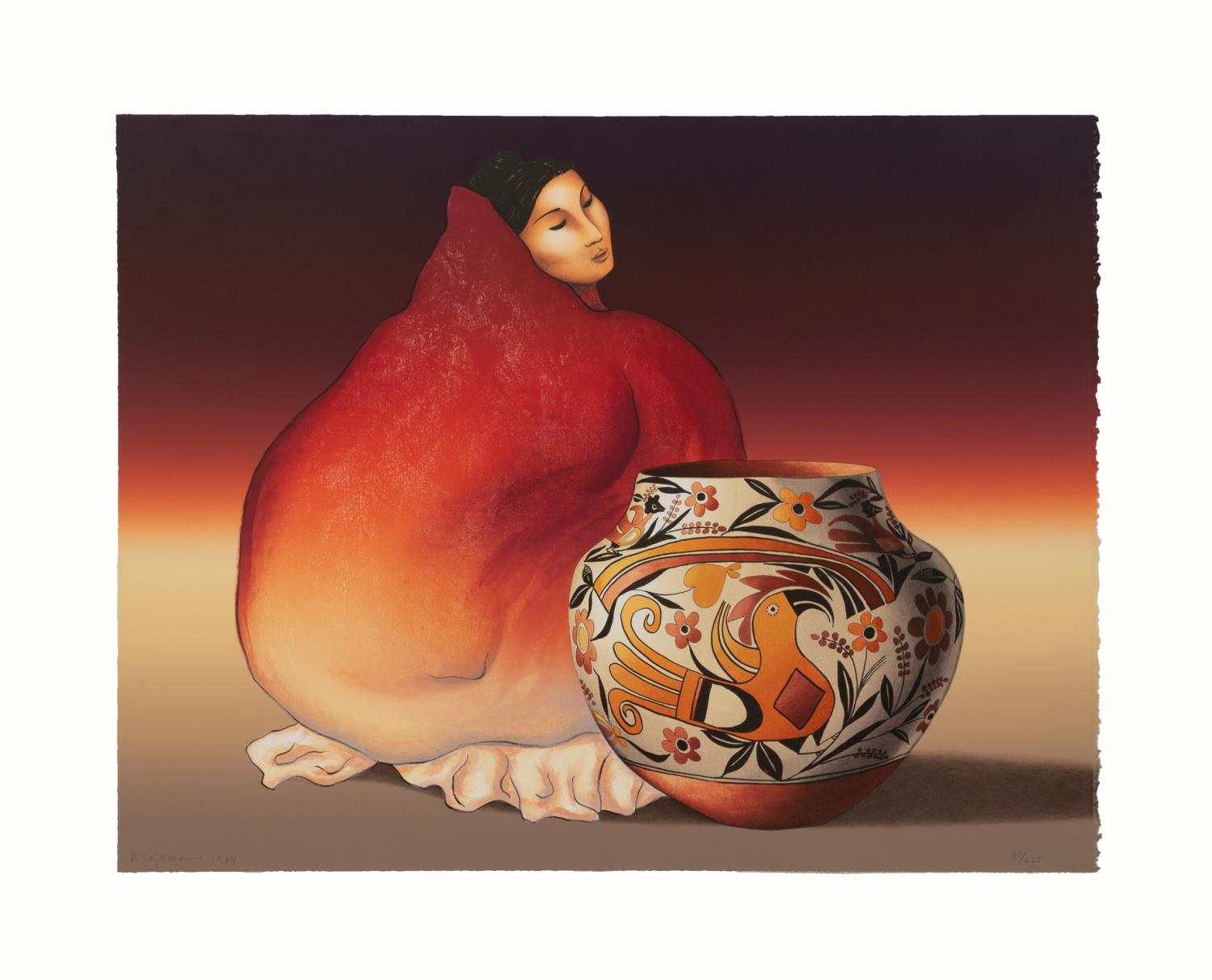 GORMAN "ACOMA" FIGURAL LITHOGRAPH,