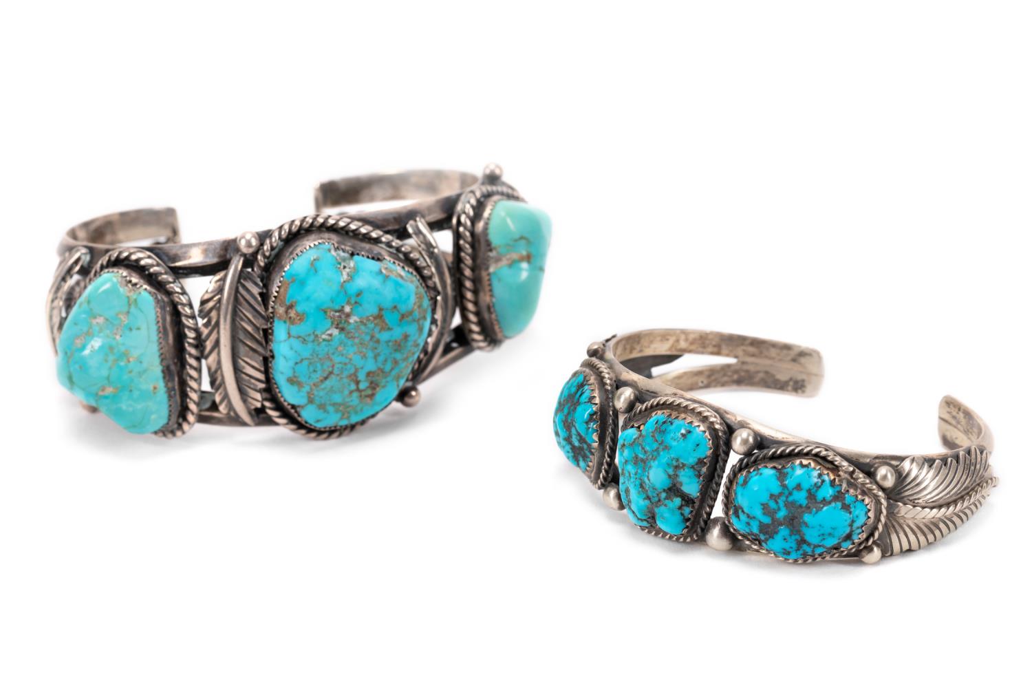 2 NAT. AMER. STYLE STERLING & TURQUOISE