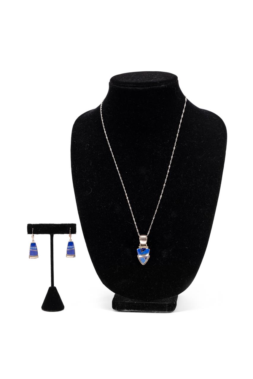 3PCS NAVAJO STERLING AND LAPIS 288a7d