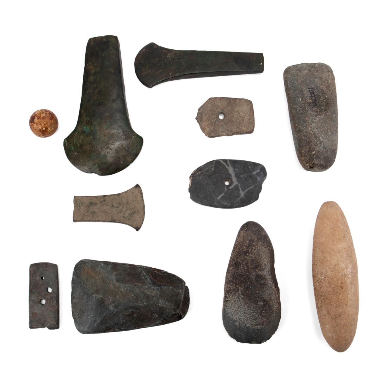 GROUP OF ELEVEN PREHISTORIC ARTIFACTS