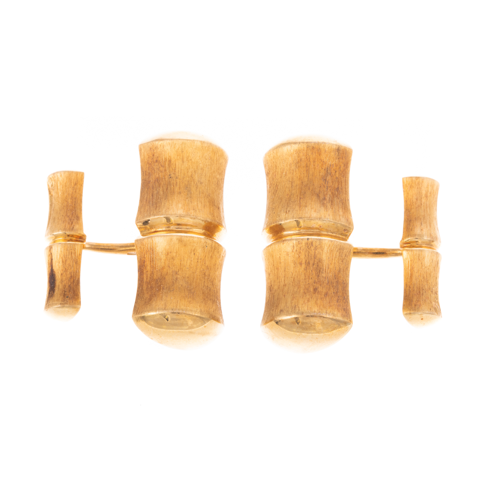 A PAIR OF 18K FLORENTINE FINISH BAMBOO