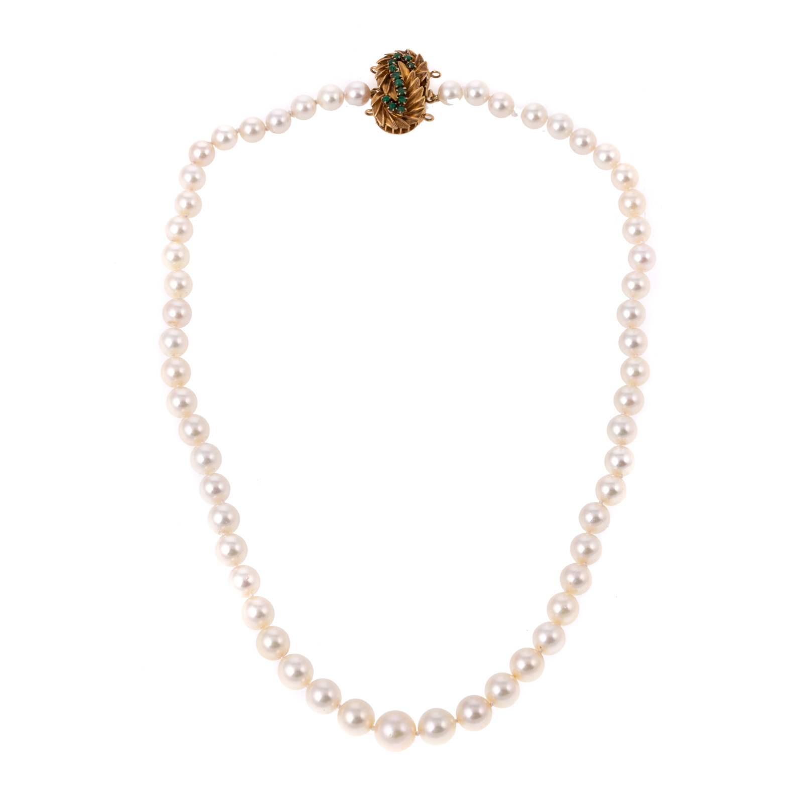 14K YELLOW GOLD SINGLE STRAND PEARL