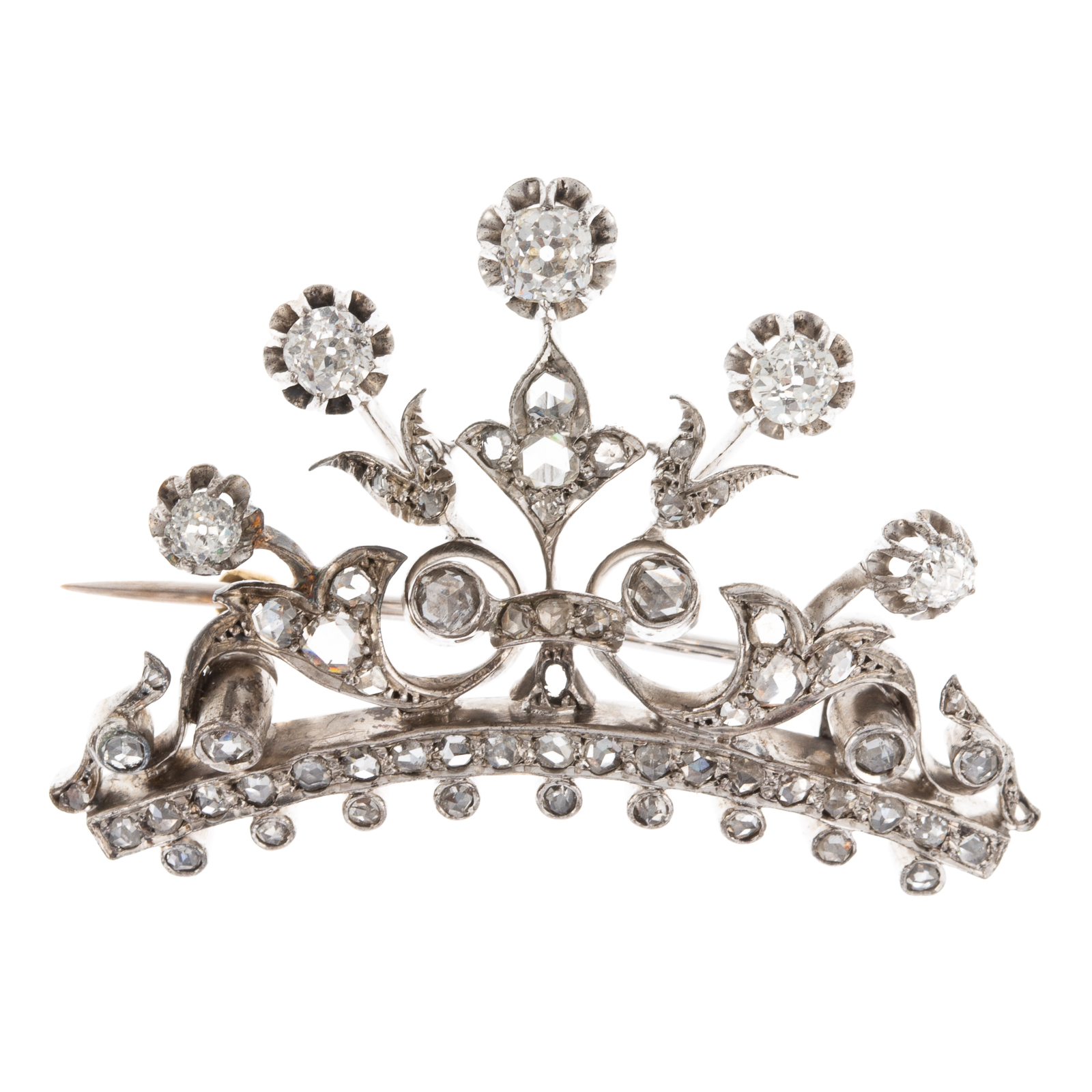 A VICTORIAN DIAMOND CROWN BROOCH 288d3b