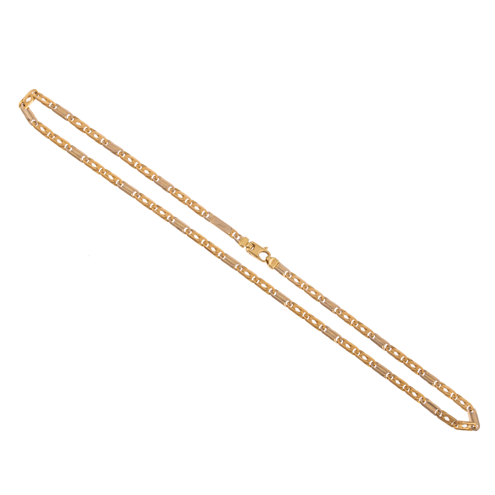 AN 18K TWO TONED ANCHOR LINK NECKLACE