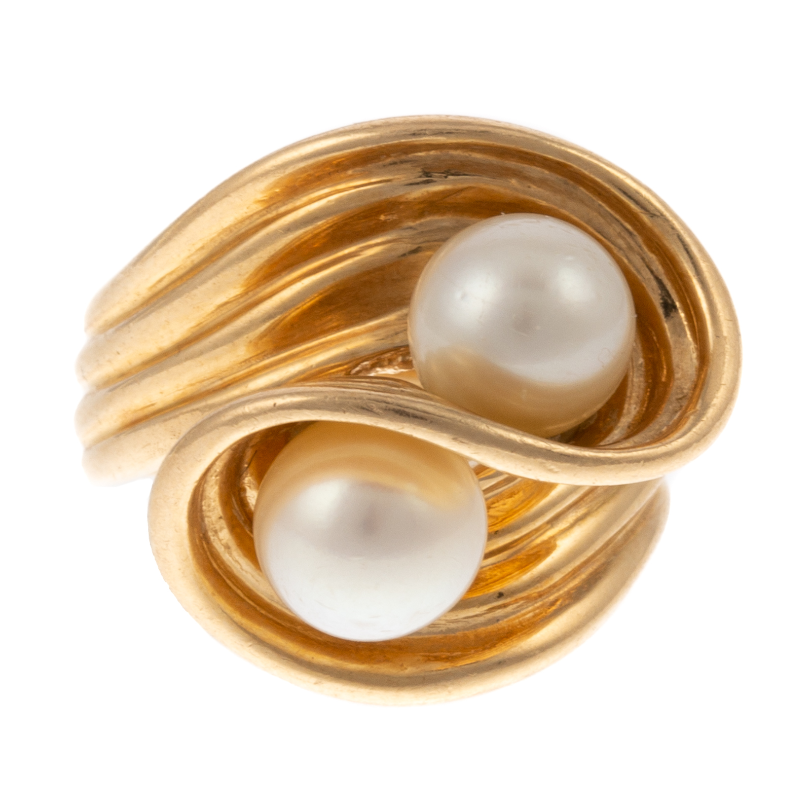 A DOUBLE PEARL BYPASS RING IN 14K 288d45