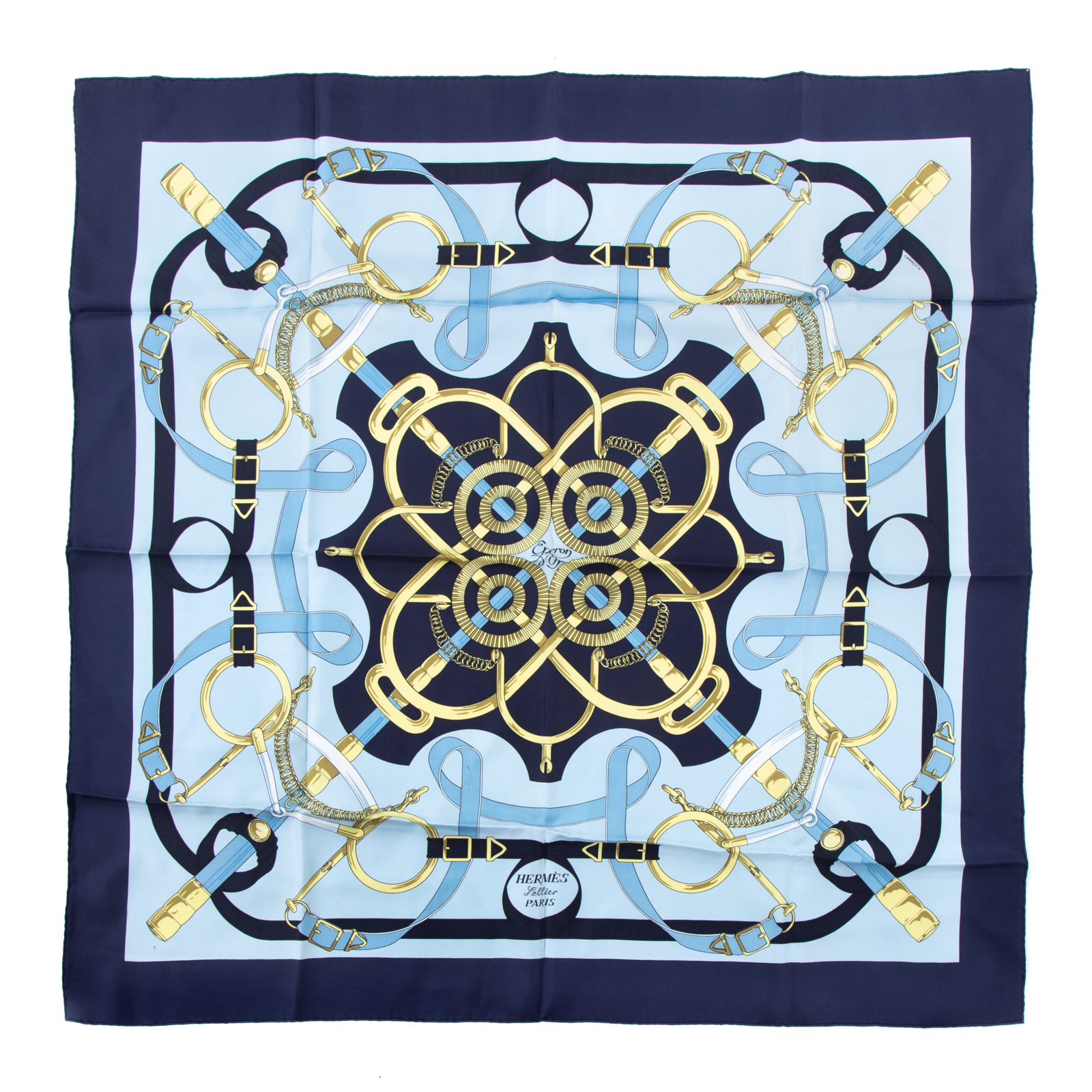 AN HERMES "EPERON D'OR" SCARF 90