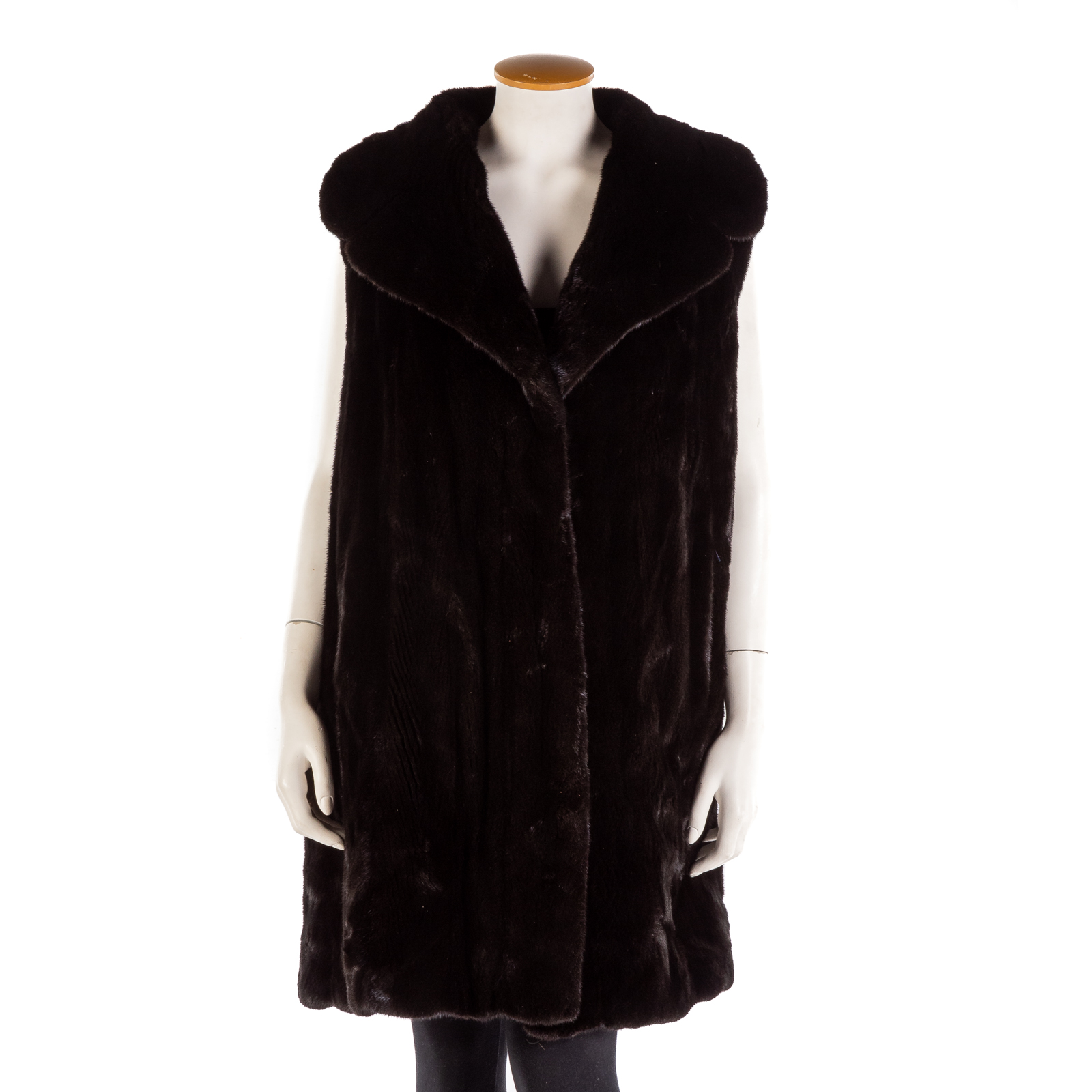 MANO SWARTZ BLACK MINK LONG VEST