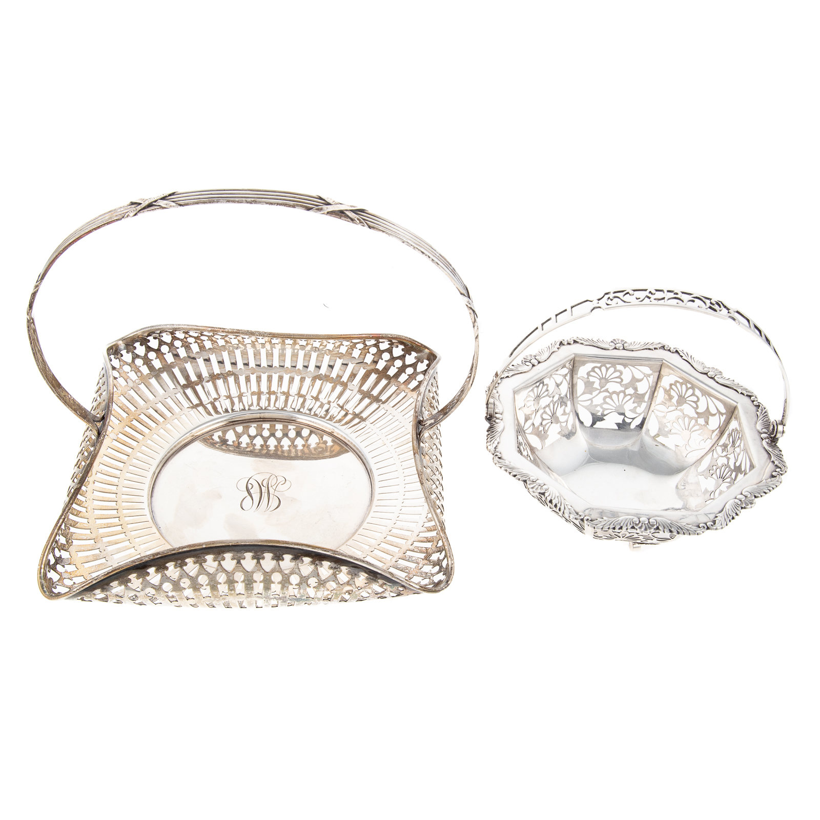 TWO STERLING BASKETS Including 288e24
