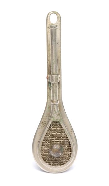 EARLY TENNIS RACKET FIGURAL LETTER CLIP