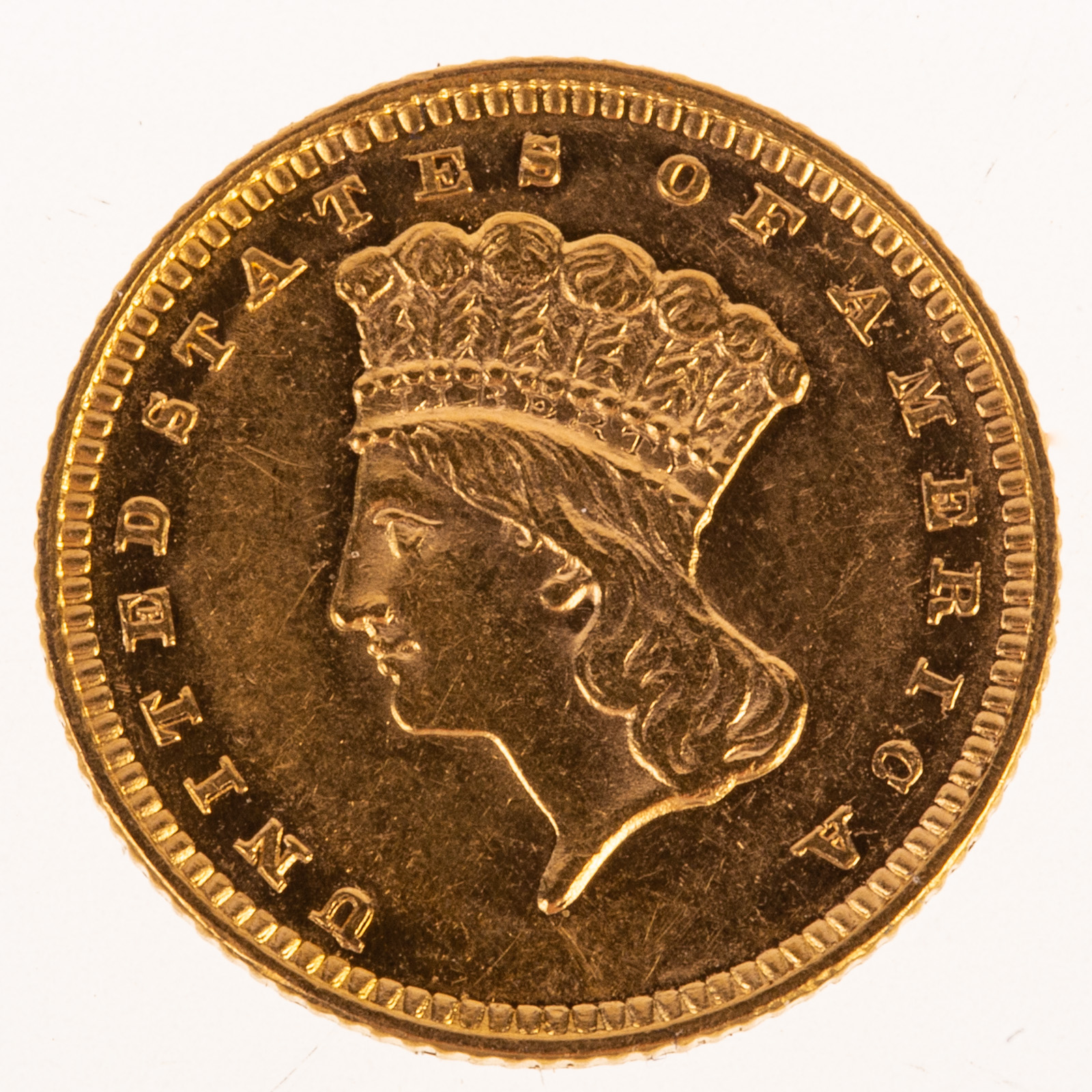 1862 GOLD DOLLAR, TY 3, UNCIRCULATED