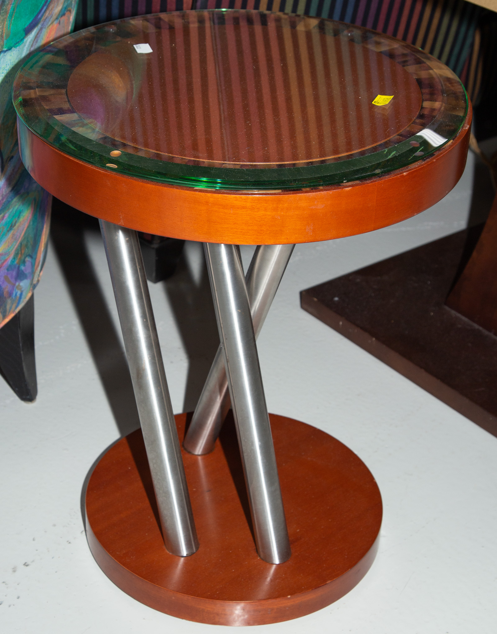 LAMP TABLE With glass cover, 22 1/2