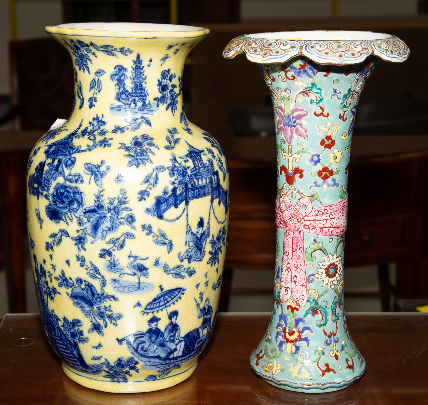 TWO CHINESE PORCELAIN VASES Includes