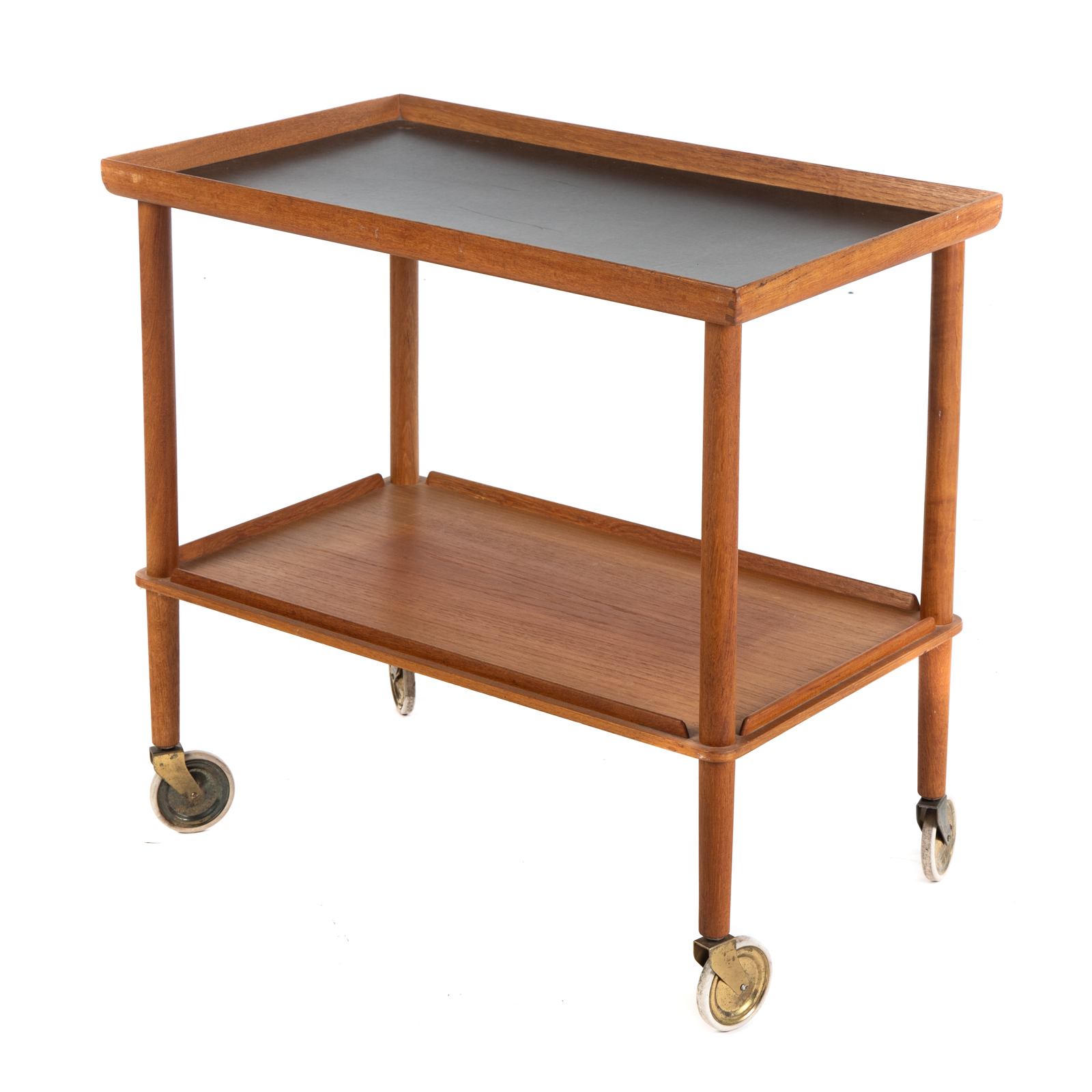 MID CENTURY TEAK TEA CART Two tier 287231