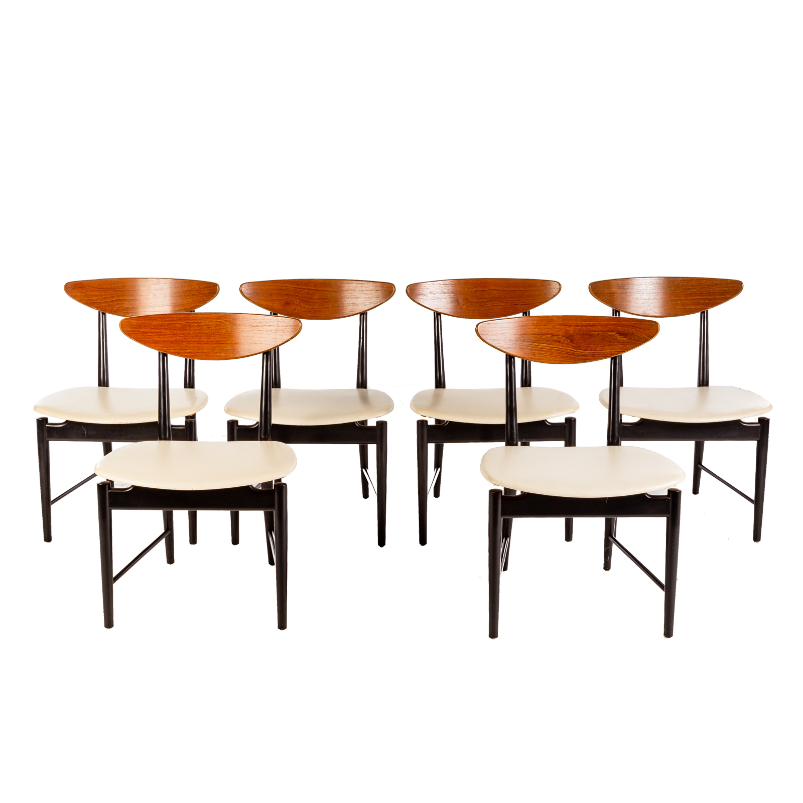 SET OF SIX EBONIZED MID CENTURY 28727e