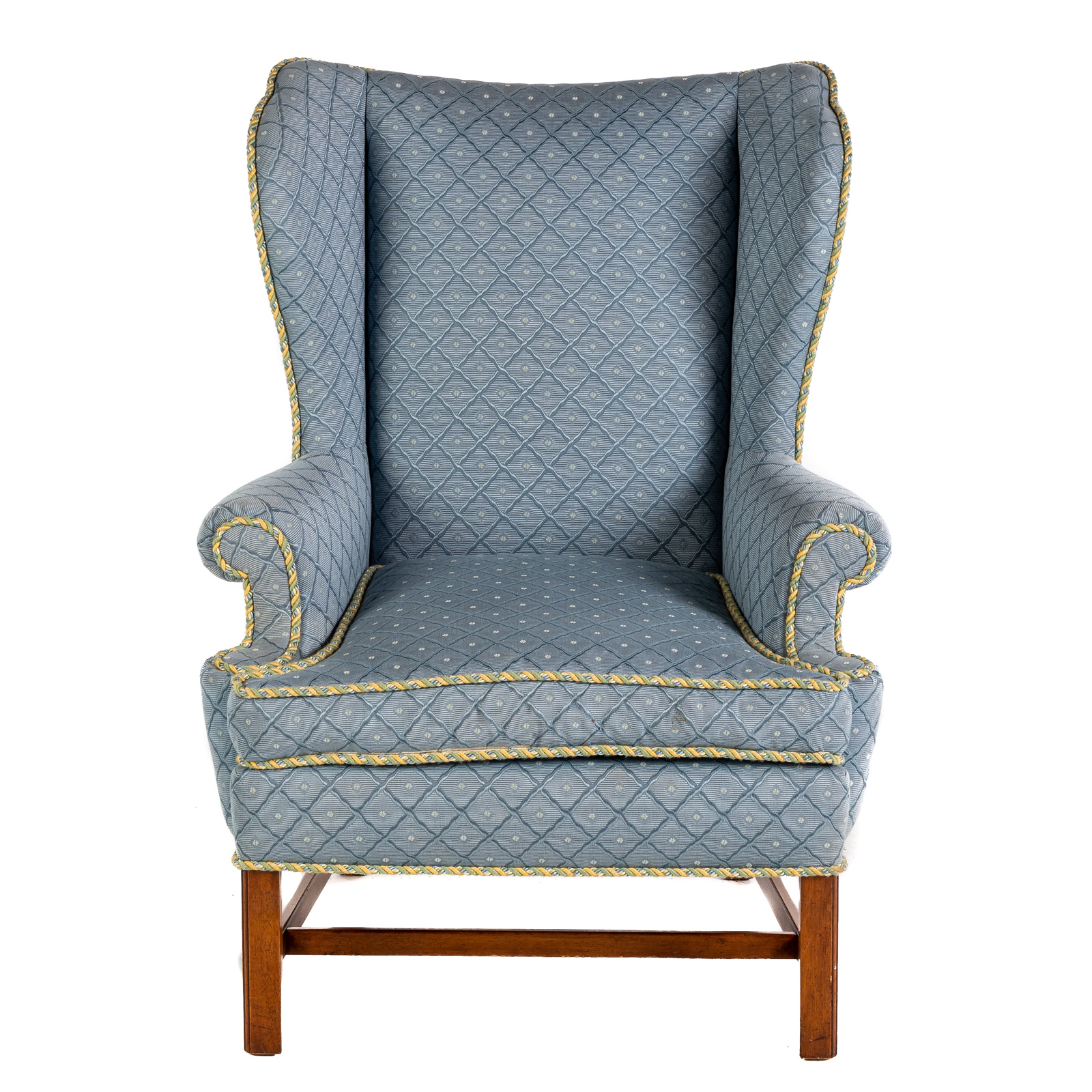 CHIPPENDALE STYLE UPHOLSTERED WING 2872a4