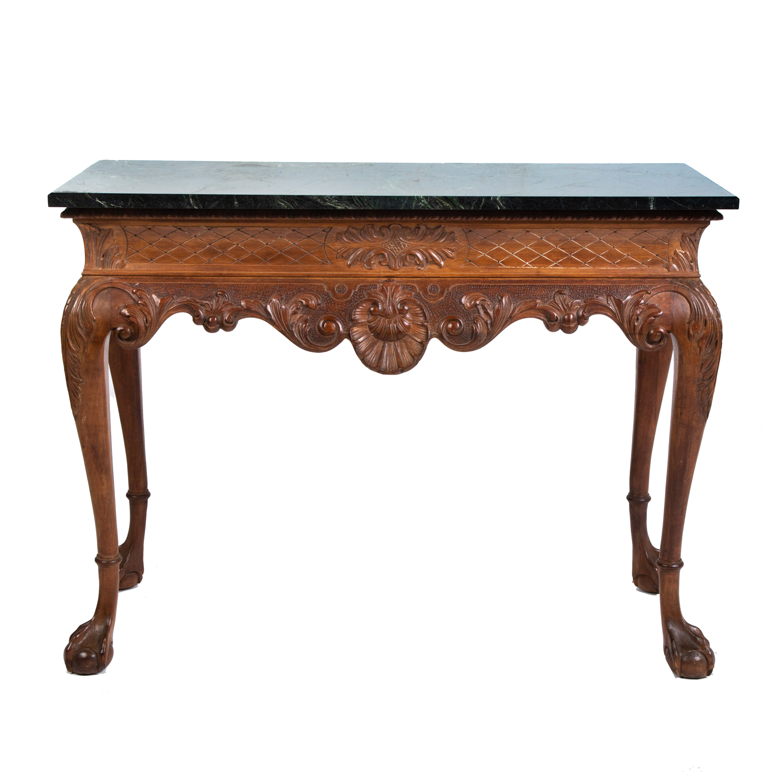 CHIPPENDALE STYLE MARBLE TOP CONSOLE 2872e1