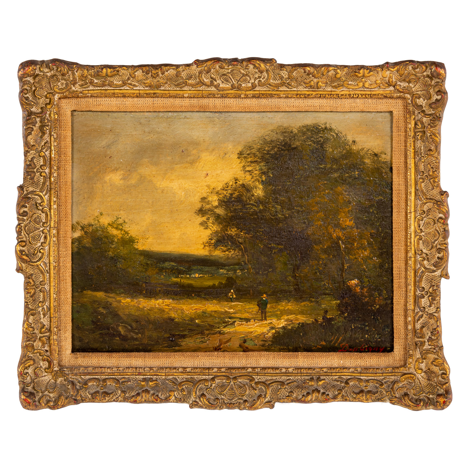 FRANCOIS DAUBIGNY. LANDSCAPE WITH