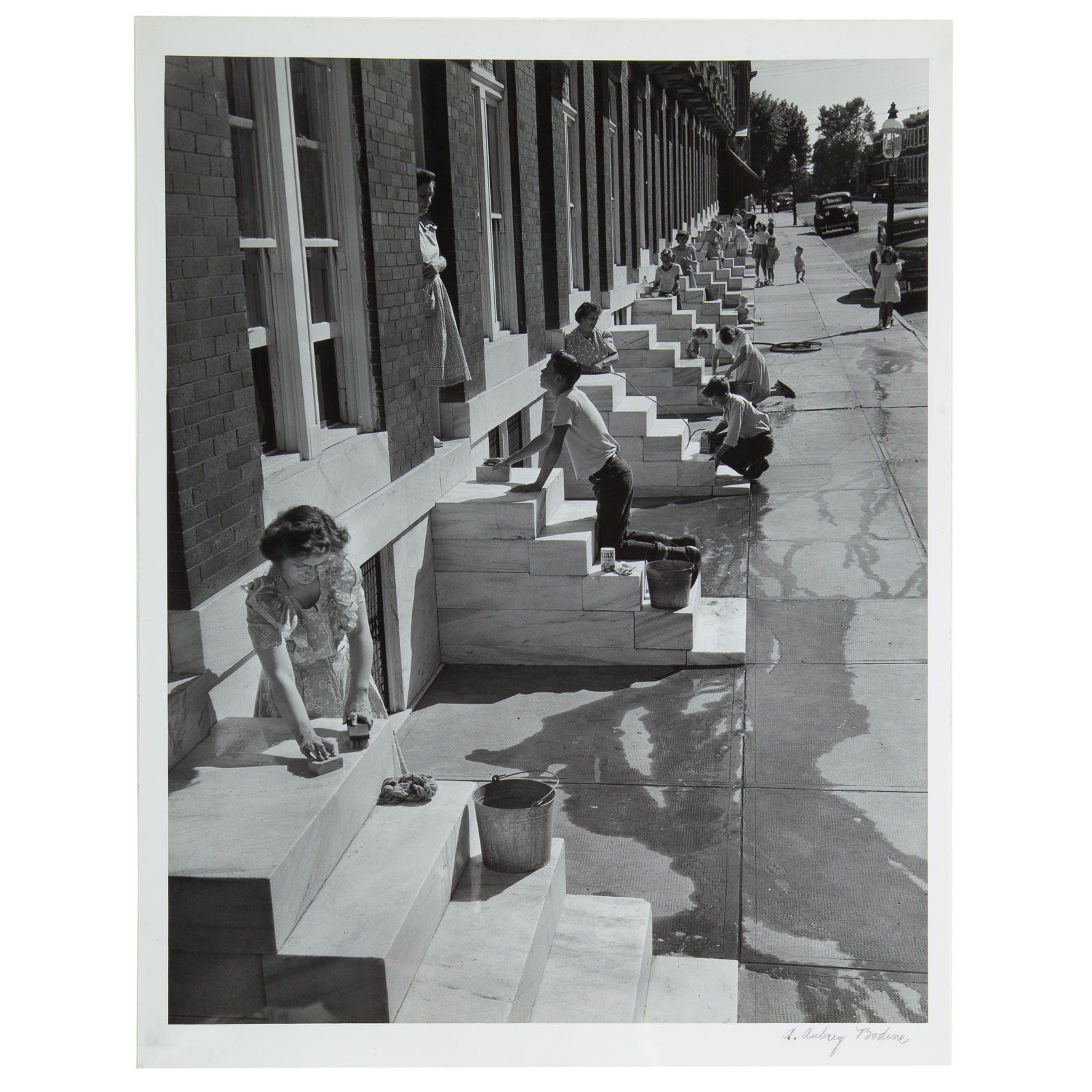 A. AUBREY BODINE. "WASH DAY," PHOTOGRAPH